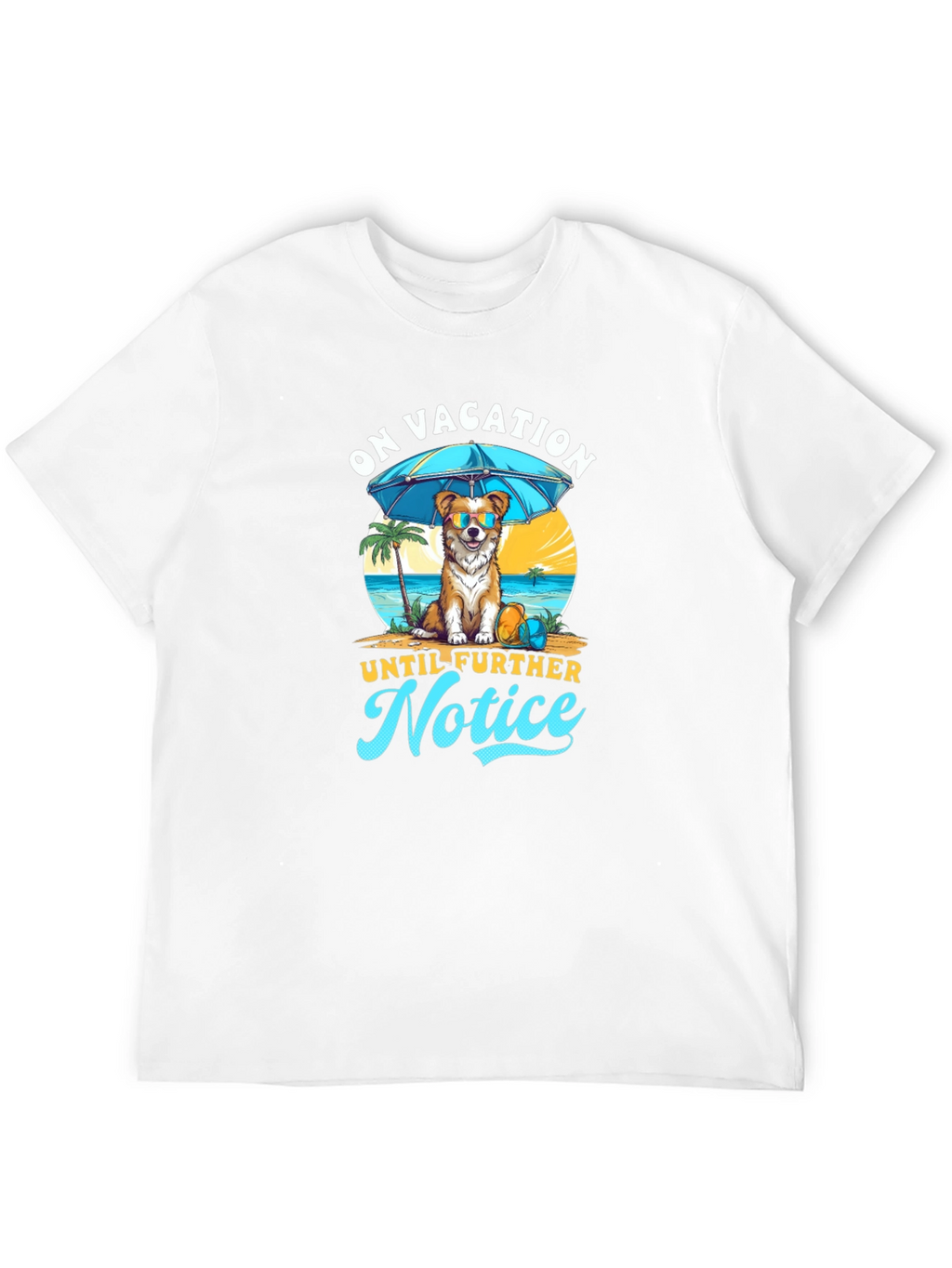 Vacation Dog Graphic Tee - Relaxed Holiday Style