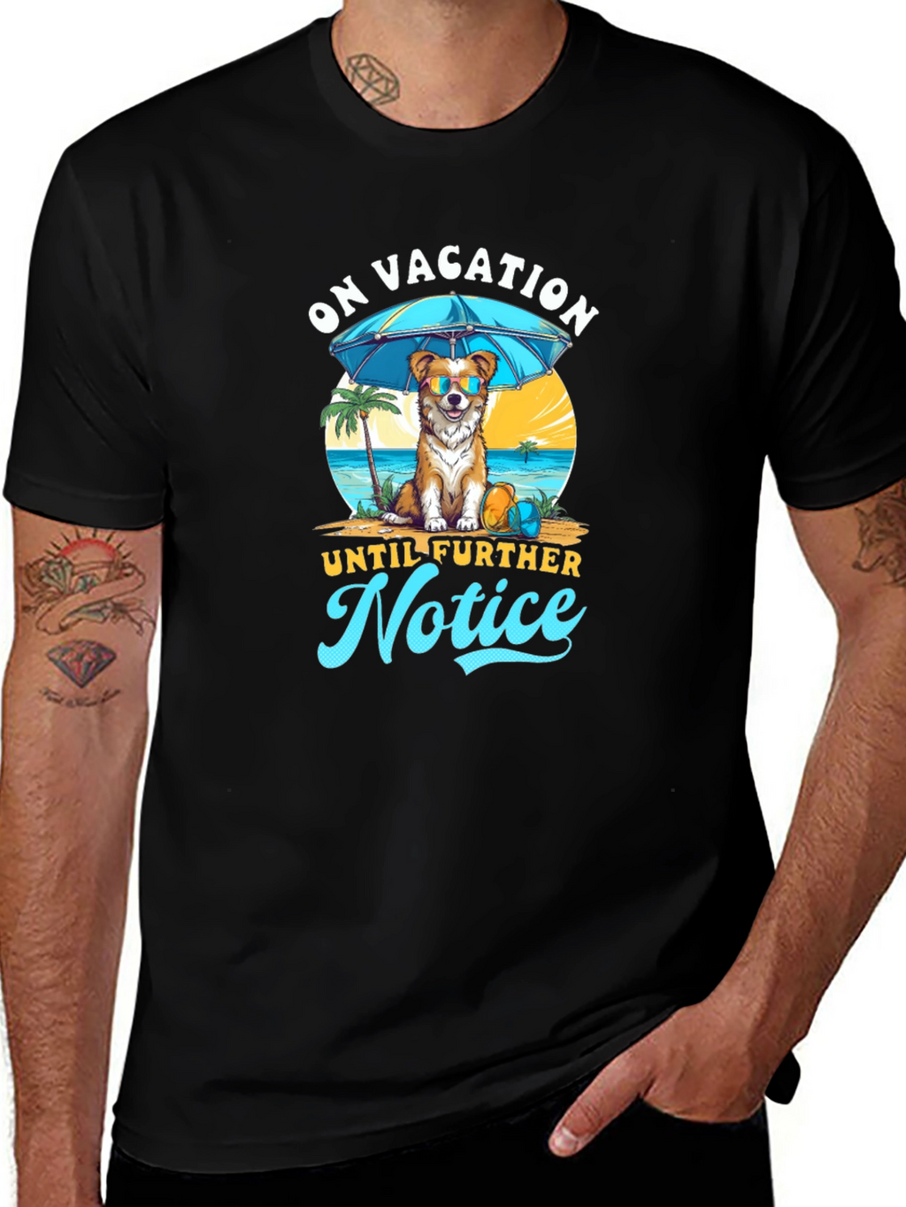 Vacation Dog Graphic Tee - Relaxed Holiday Style