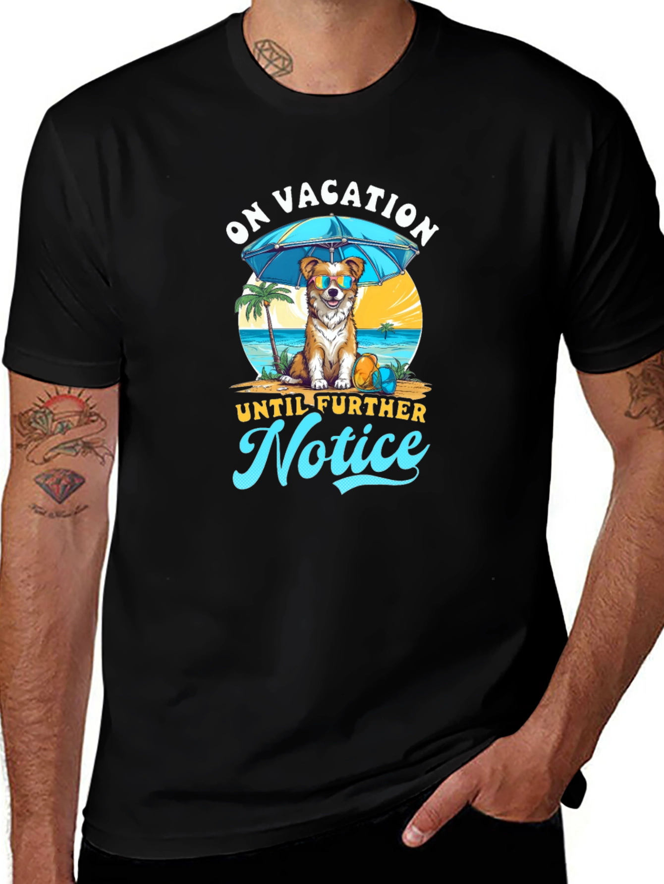 Vacation Dog Graphic Tee - Relaxed Holiday Style