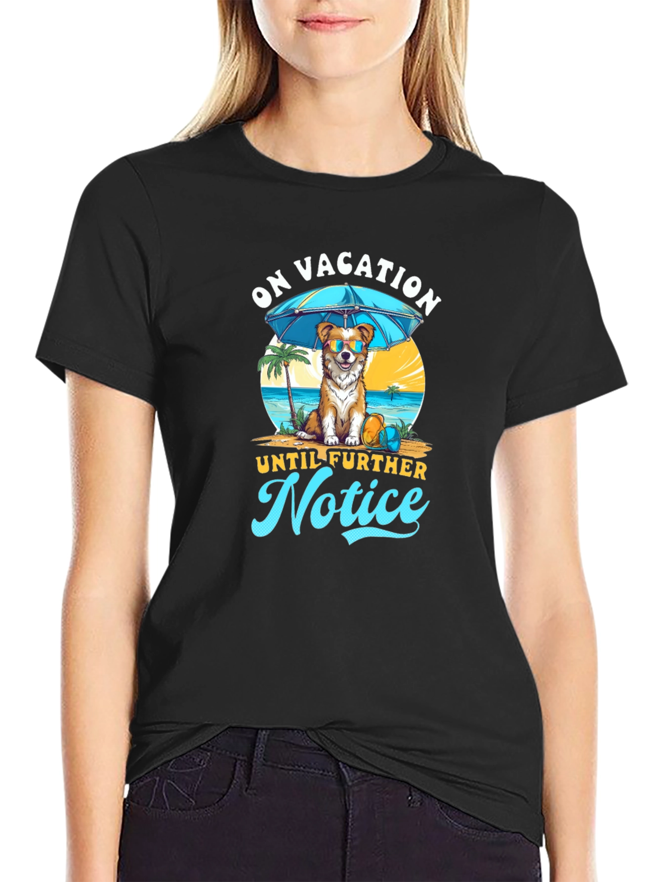 Vacation Dog Graphic Tee - Relaxed Holiday Style