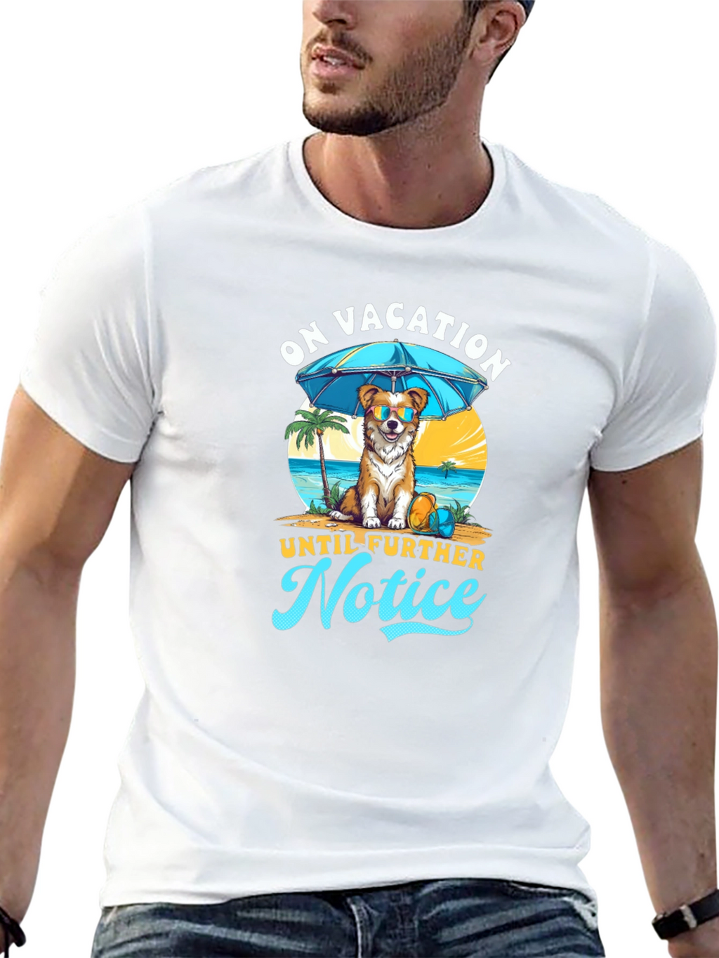 Vacation Dog Graphic Tee - Relaxed Holiday Style