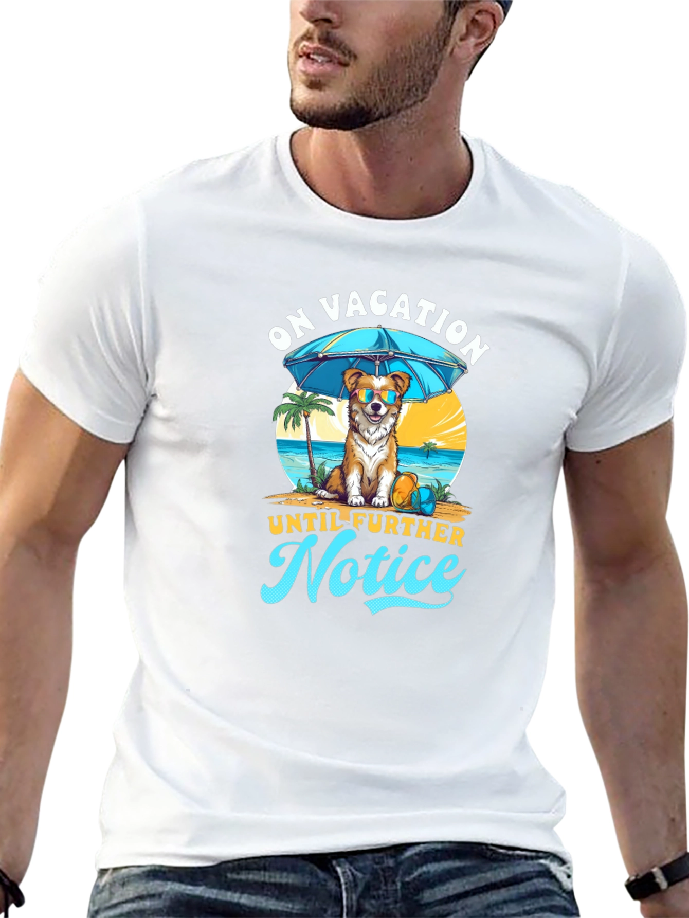 Vacation Dog Graphic Tee - Relaxed Holiday Style