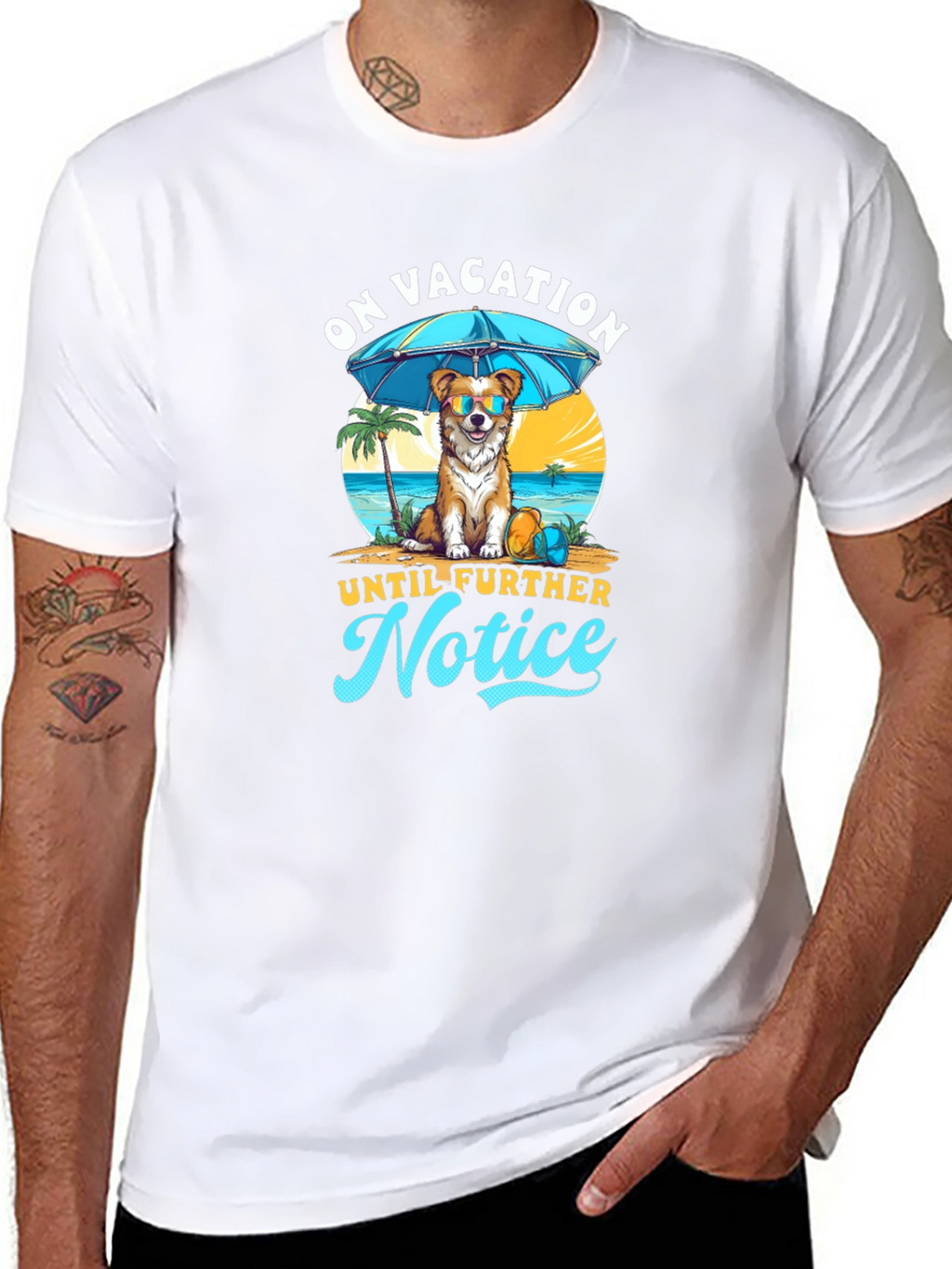 Vacation Dog Graphic Tee - Relaxed Holiday Style
