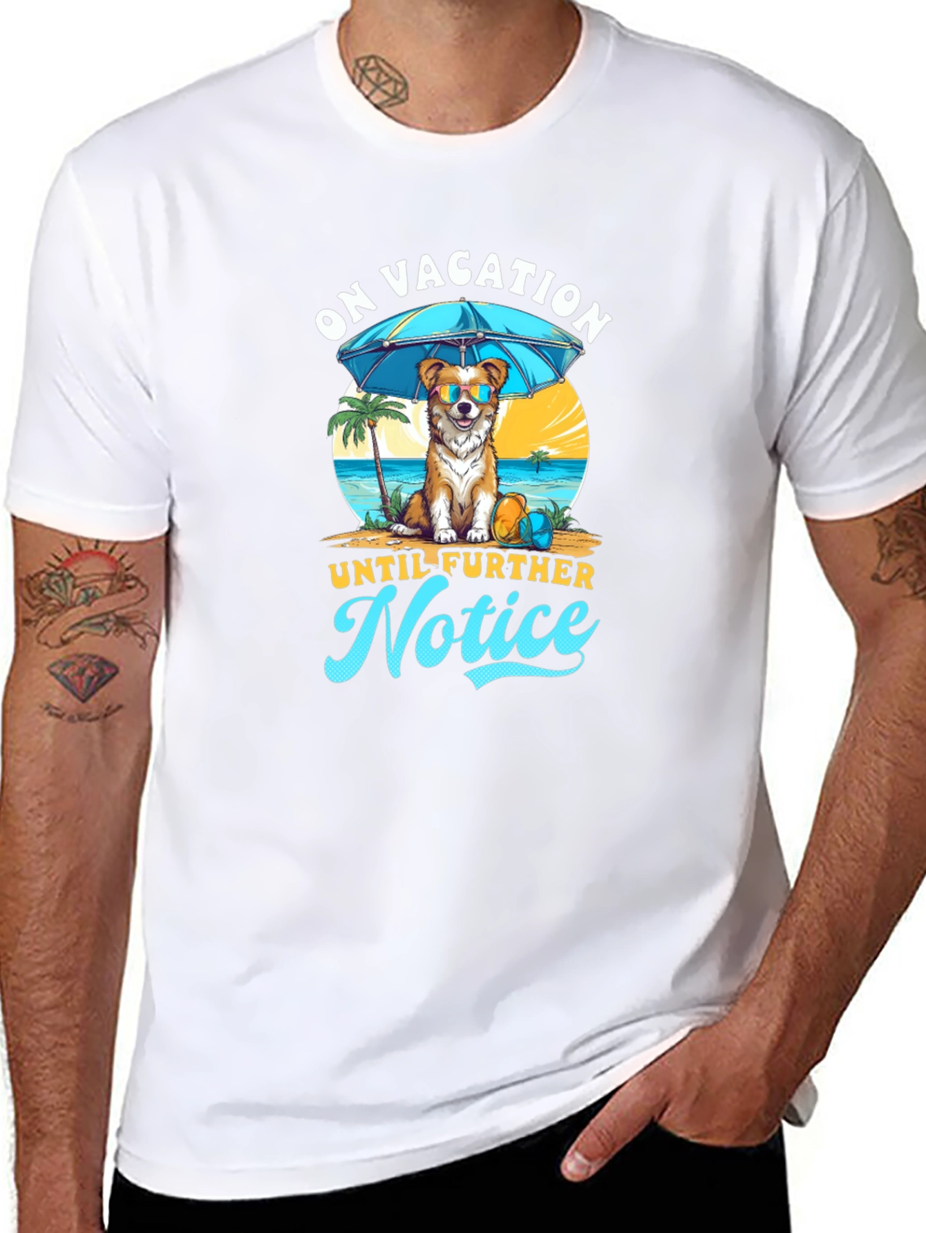 Vacation Dog Graphic Tee - Relaxed Holiday Style