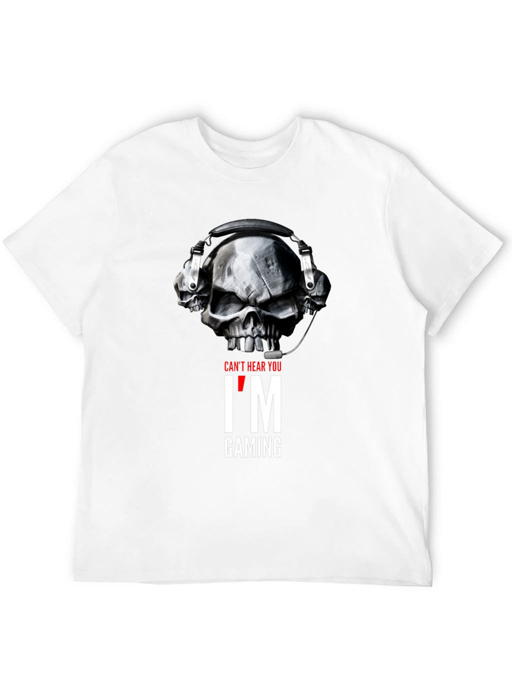 Skull Gamer T-Shirt - Cant Hear You Im Gaming