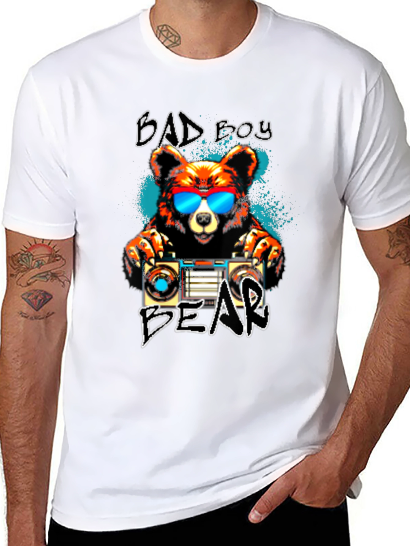 Bad Boy Bear T-Shirt - Cool Graphic Tee
