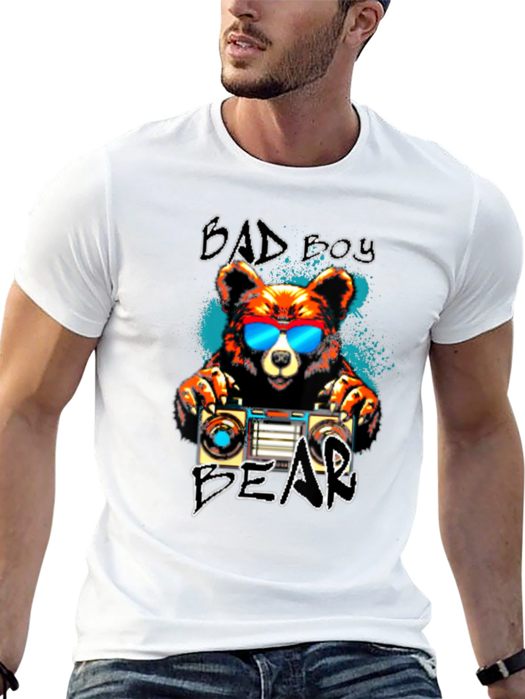 Bad Boy Bear T-Shirt - Cool Graphic Tee