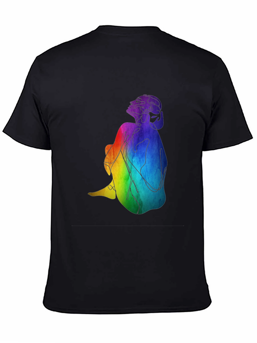 Rainbow Woman Graphic Black T-Shirt