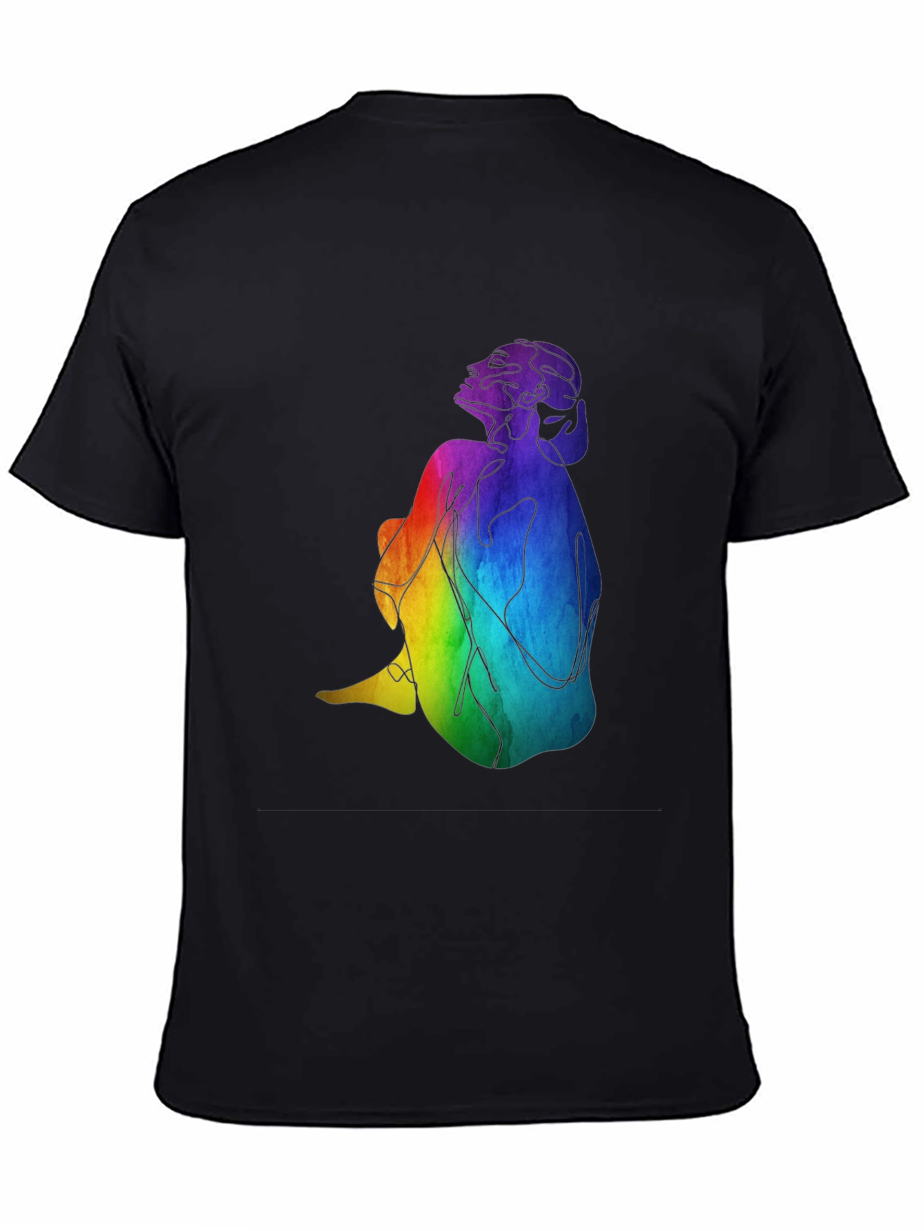 Rainbow Woman Graphic Black T-Shirt