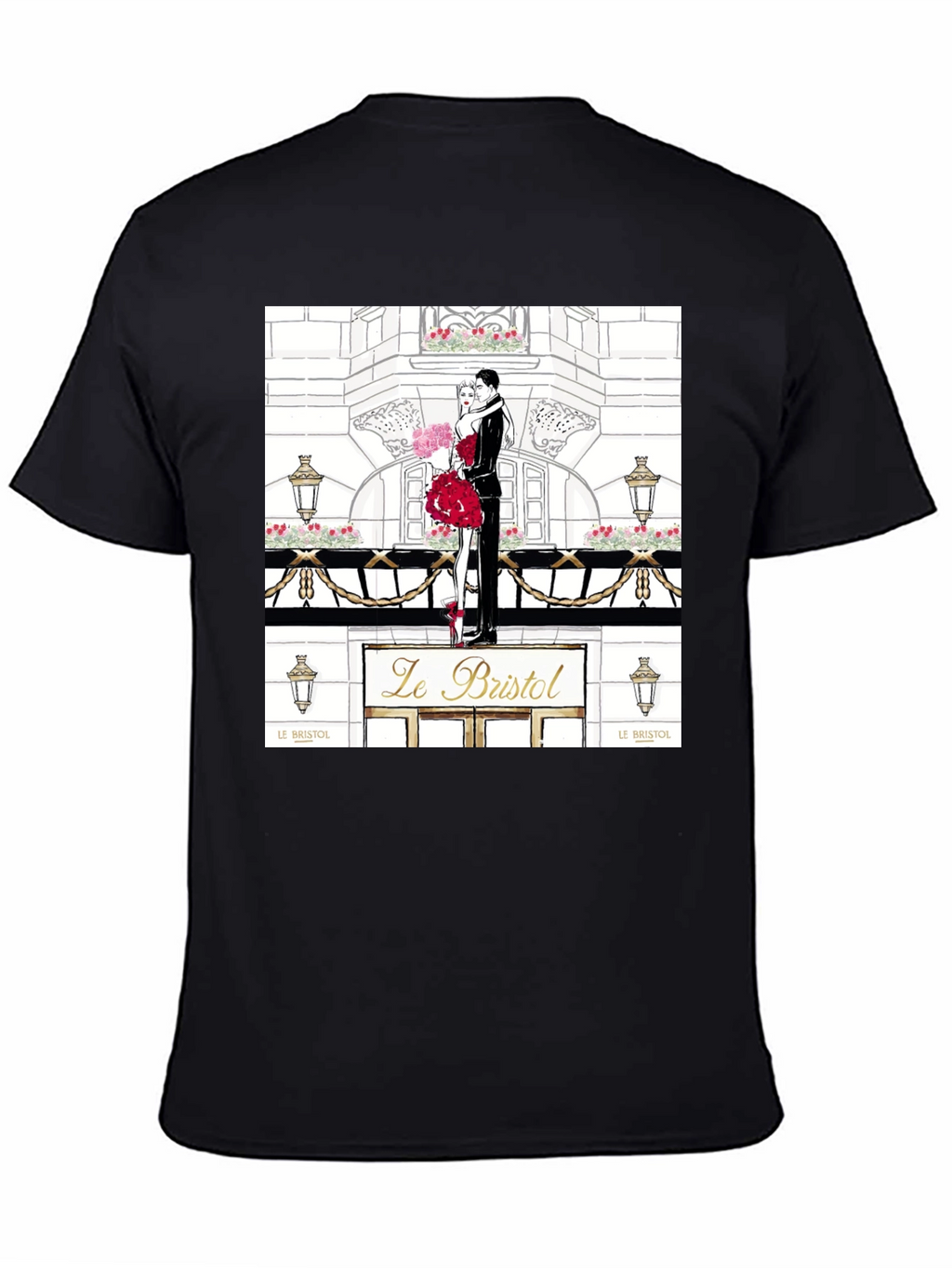 Parisian Romance Graphic Tee - Black