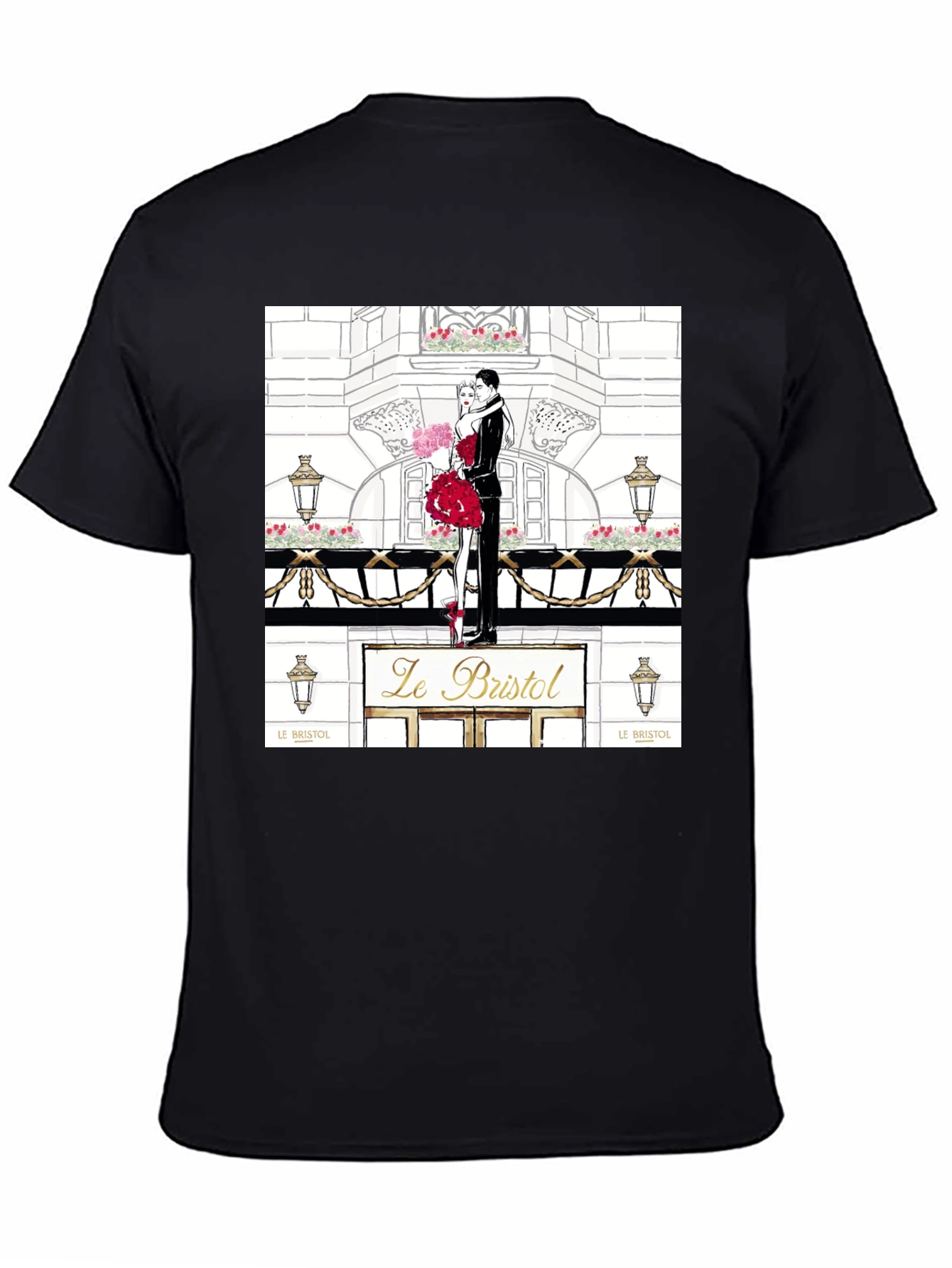 Parisian Romance Graphic Tee - Black