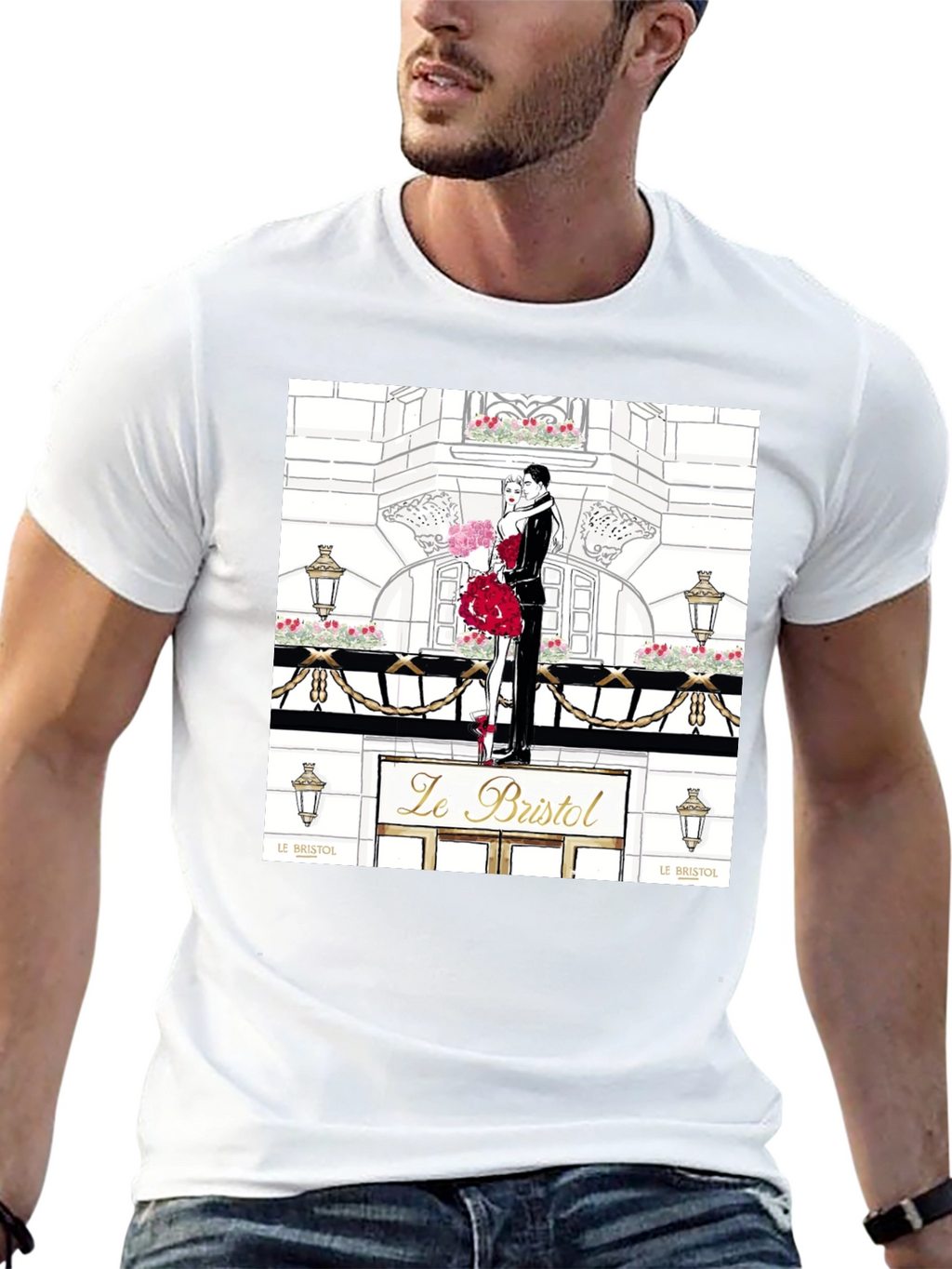 Parisian Romance Graphic Tee - Black