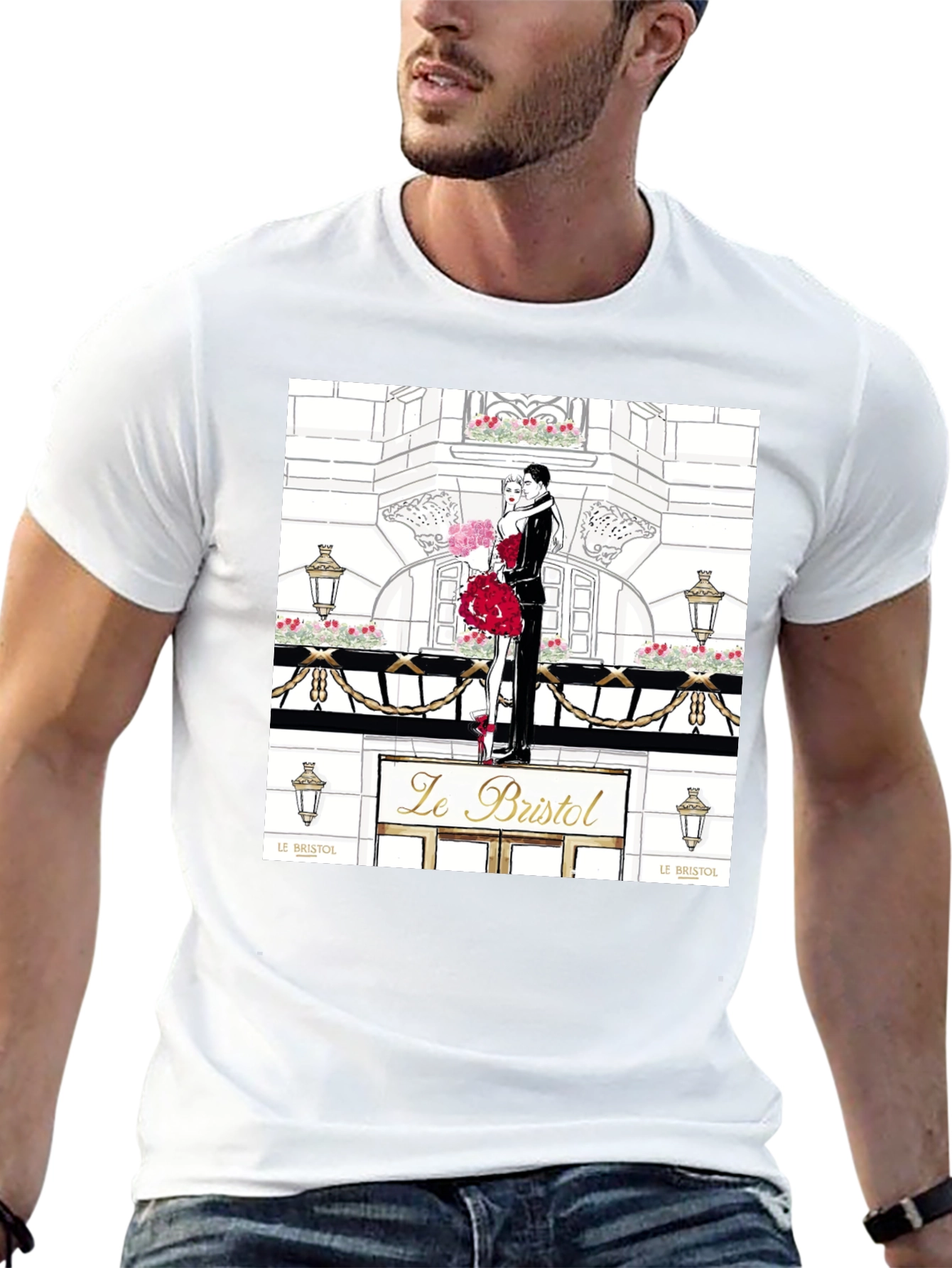 Parisian Romance Graphic Tee - Black