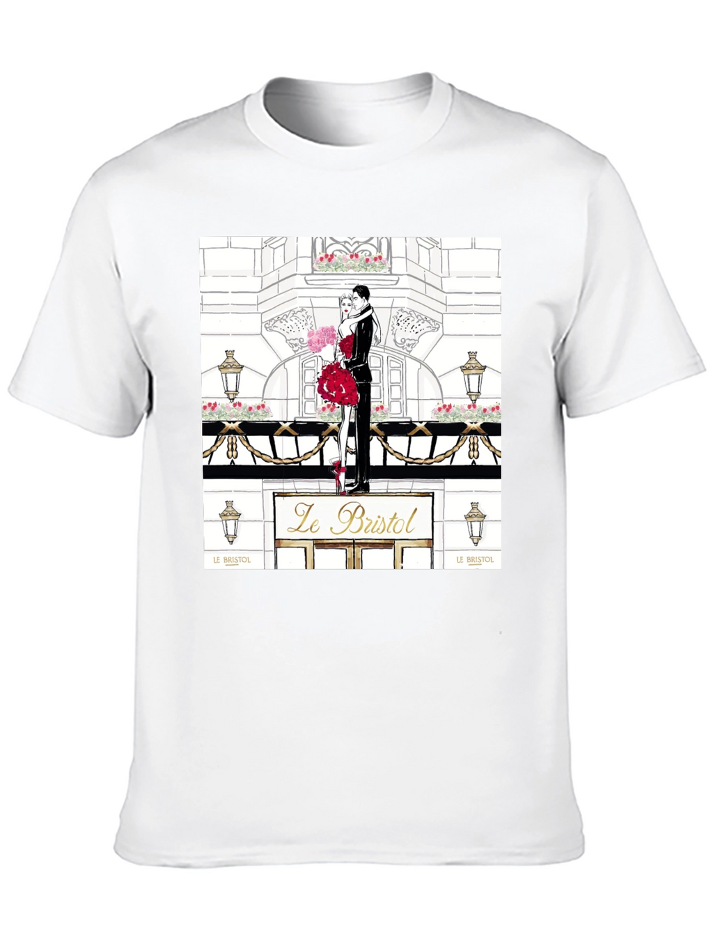 Parisian Romance Graphic Tee - Black