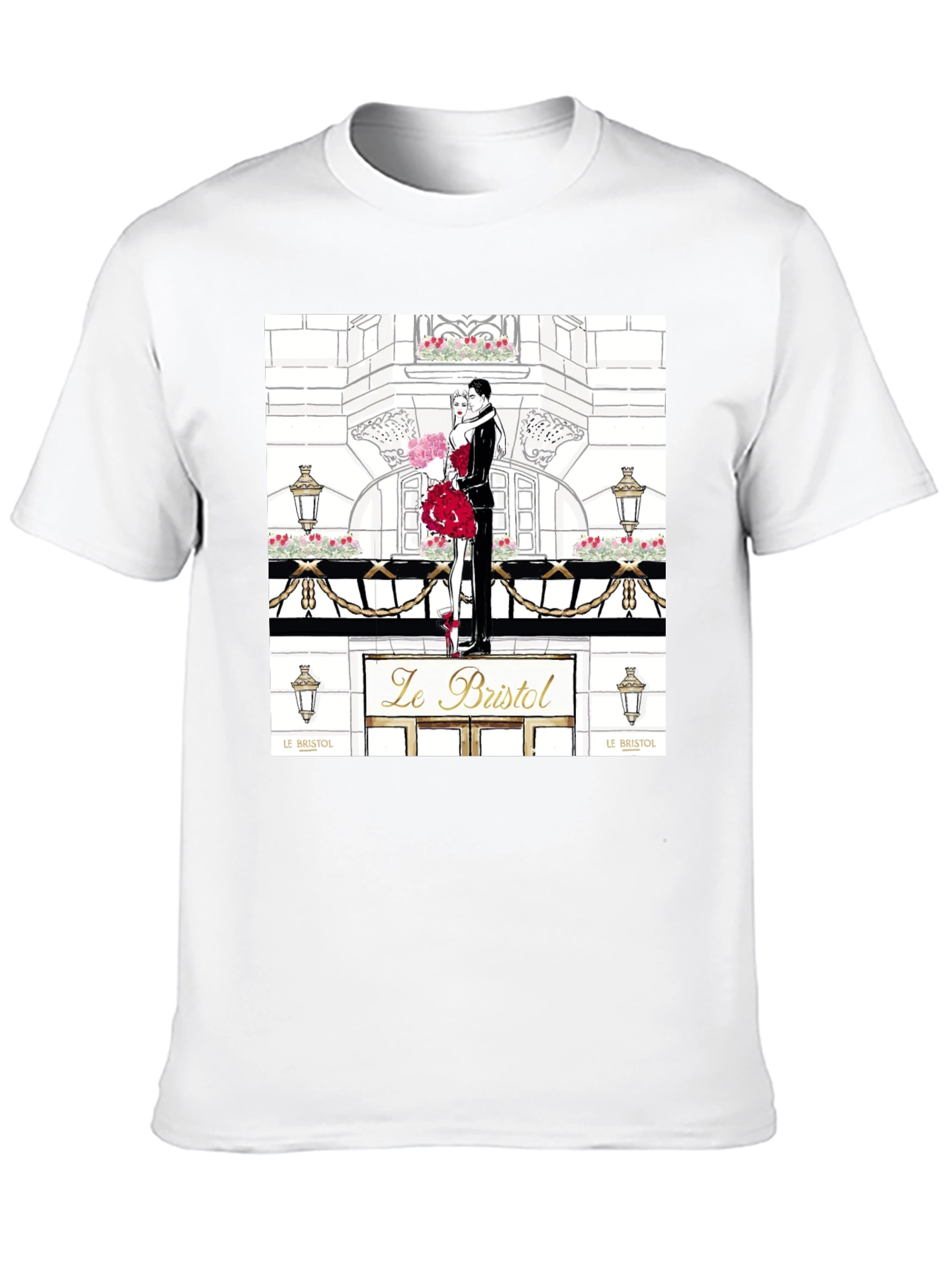 Parisian Romance Graphic Tee - Black