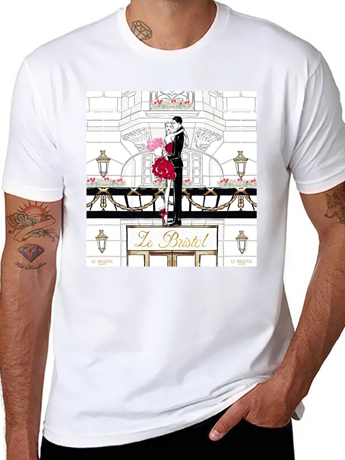 Parisian Romance Graphic Tee - Black
