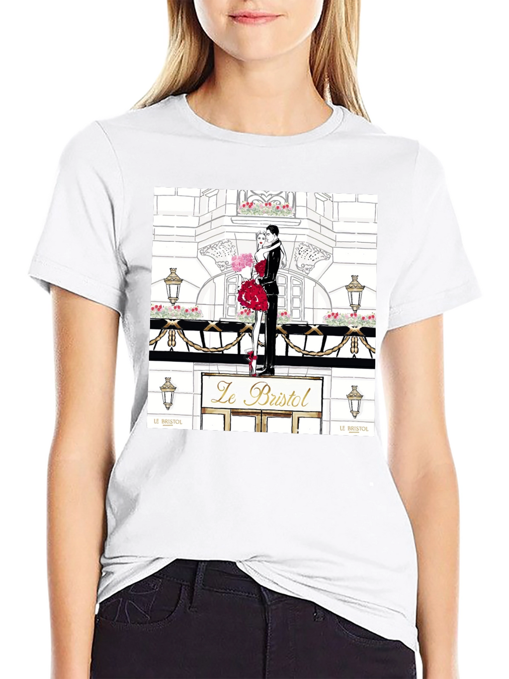 Parisian Romance Graphic Tee - Black