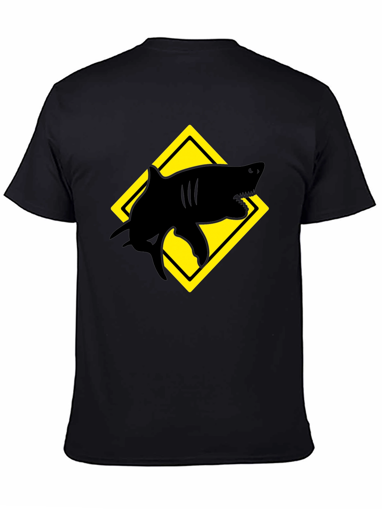 Shark Warning T-Shirt - Black Graphic Tee