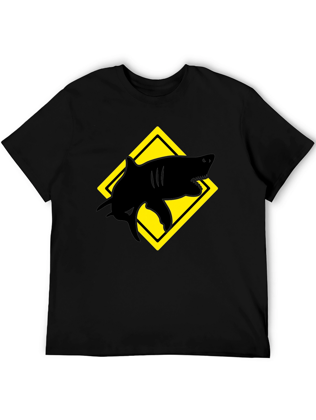 Shark Warning T-Shirt - Black Graphic Tee