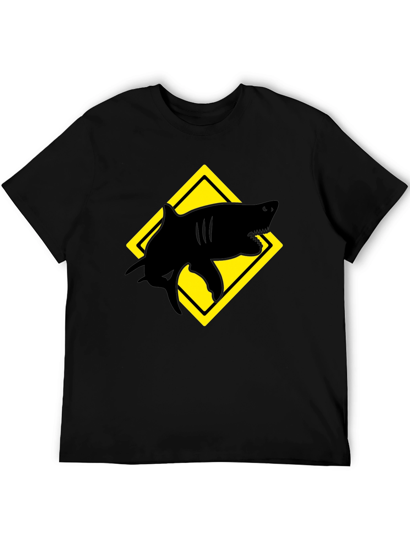 Shark Warning T-Shirt - Black Graphic Tee