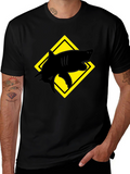 Shark Warning T-Shirt - Black Graphic Tee
