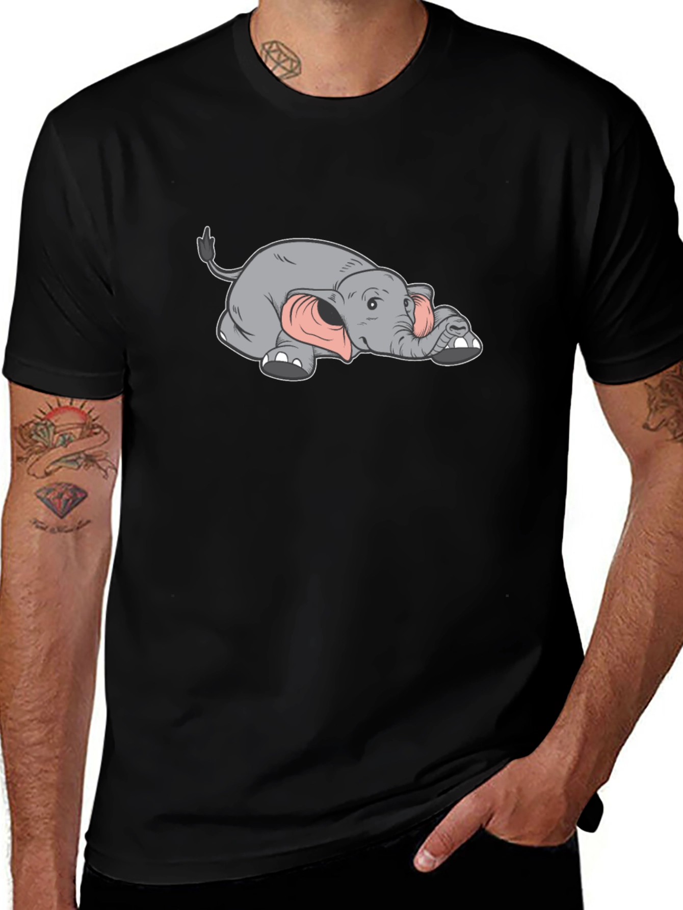 Lazy Elephant Graphic Tee - Soft Cotton Comfort