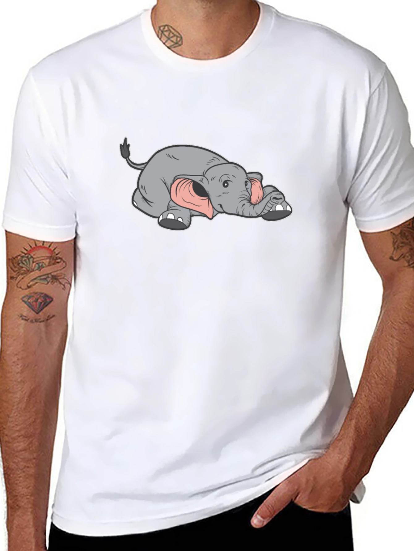 Lazy Elephant Graphic Tee - Soft Cotton Comfort
