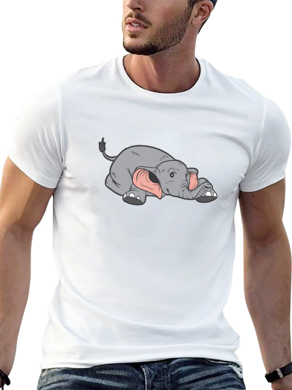 Lazy Elephant Graphic Tee - Soft Cotton Comfort