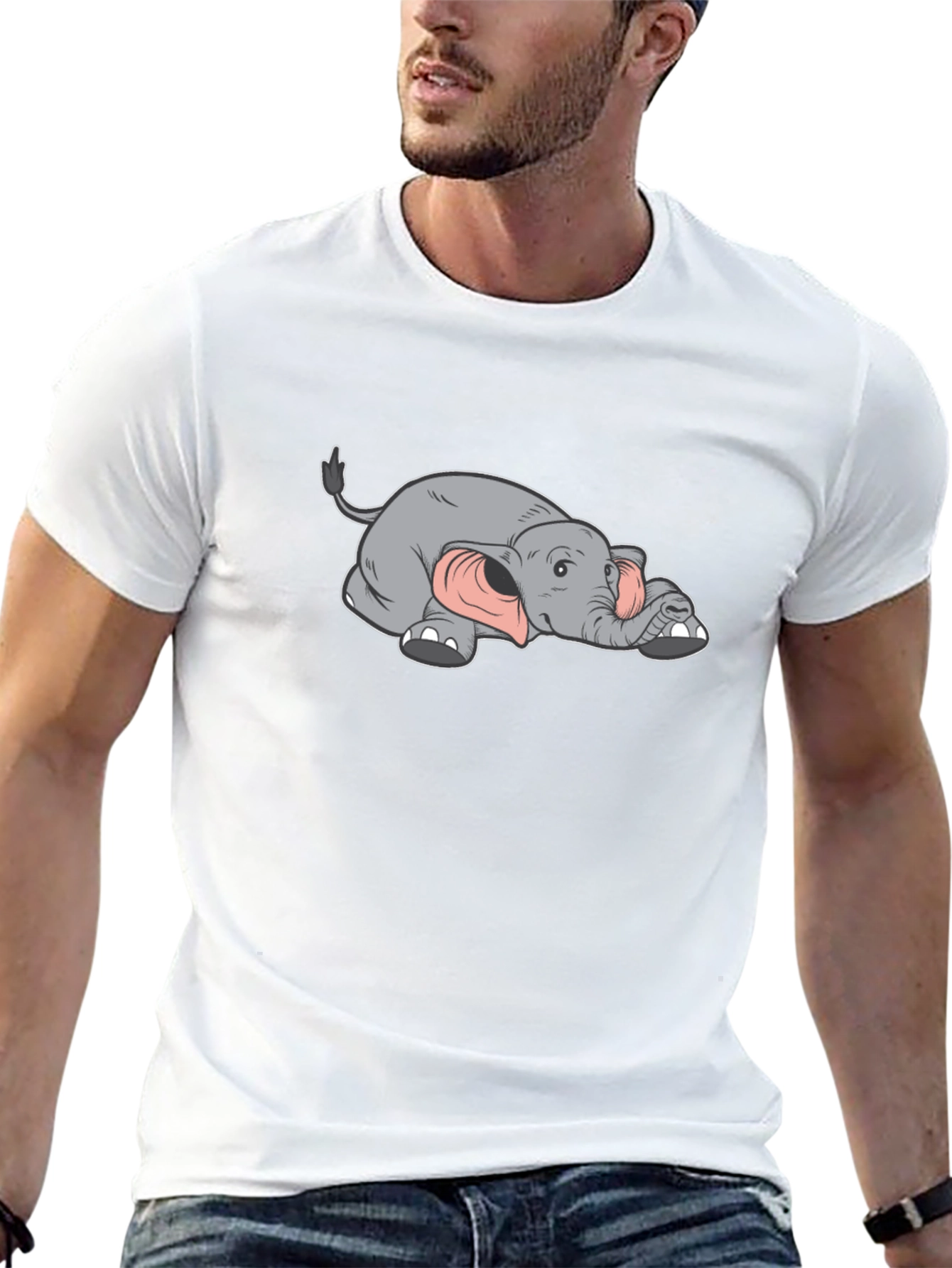 Lazy Elephant Graphic Tee - Soft Cotton Comfort