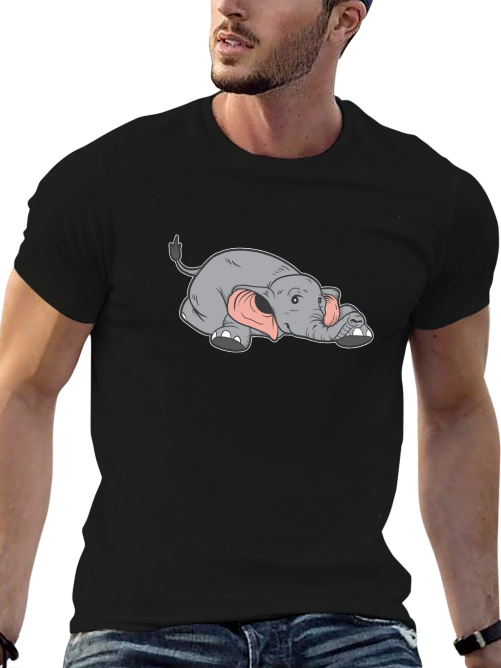 Lazy Elephant Graphic Tee - Soft Cotton Comfort