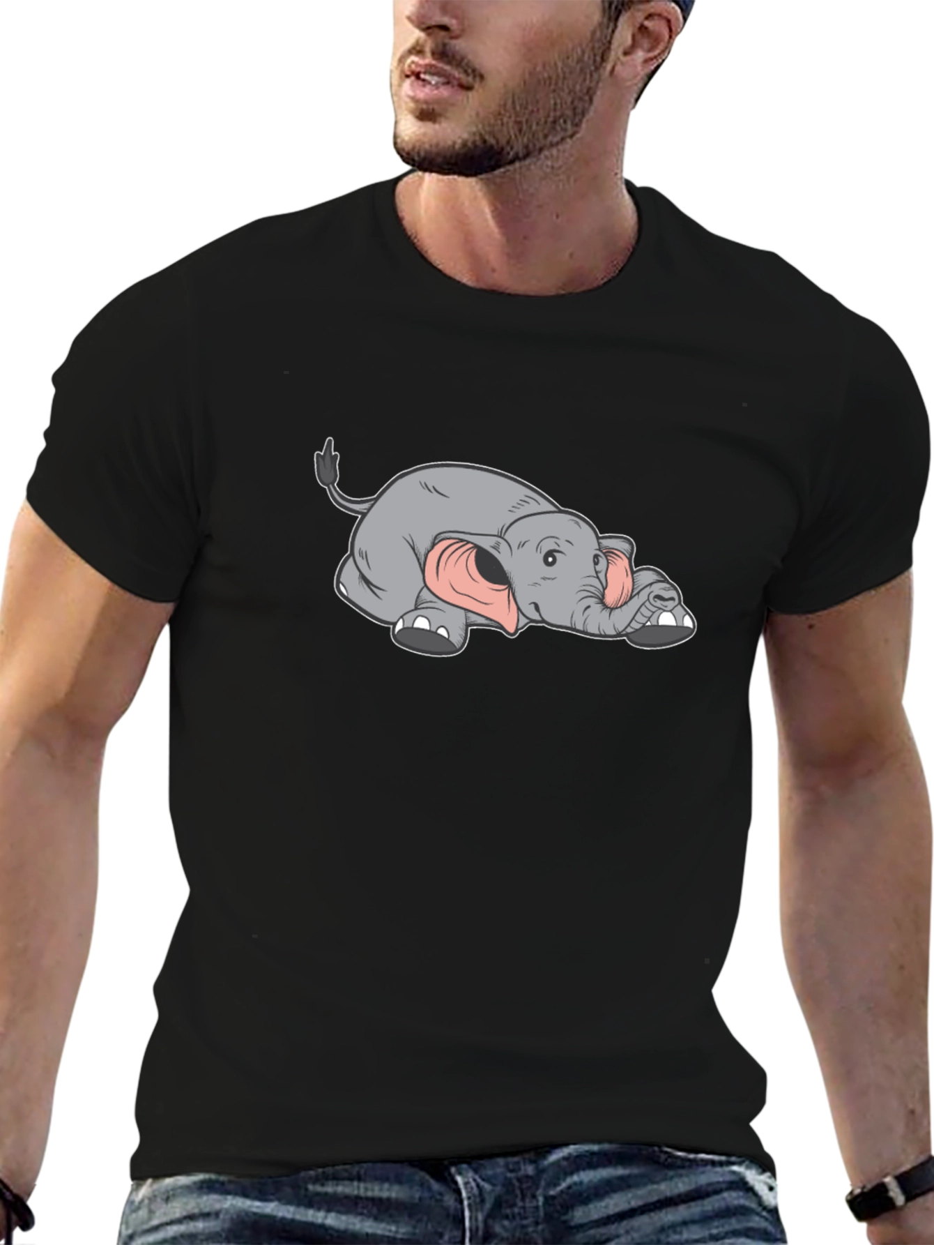 Lazy Elephant Graphic Tee - Soft Cotton Comfort