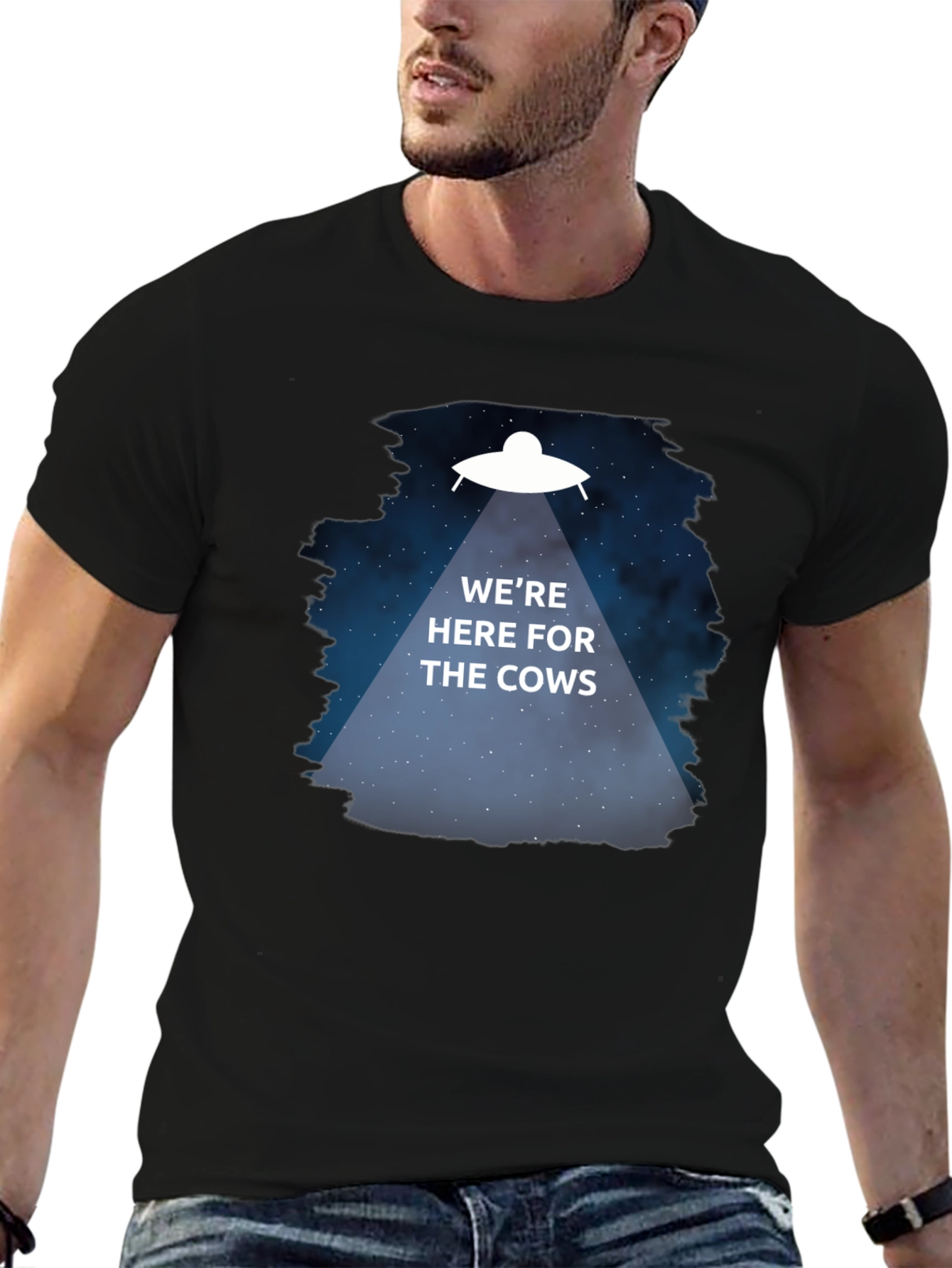 Were Here for the Cows T-Shirt Alien Abduction