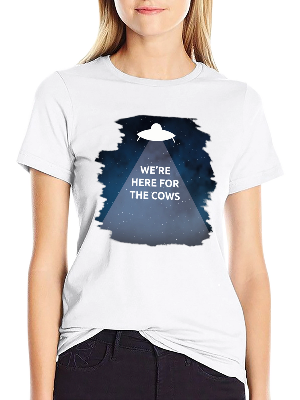 Were Here for the Cows T-Shirt Alien Abduction