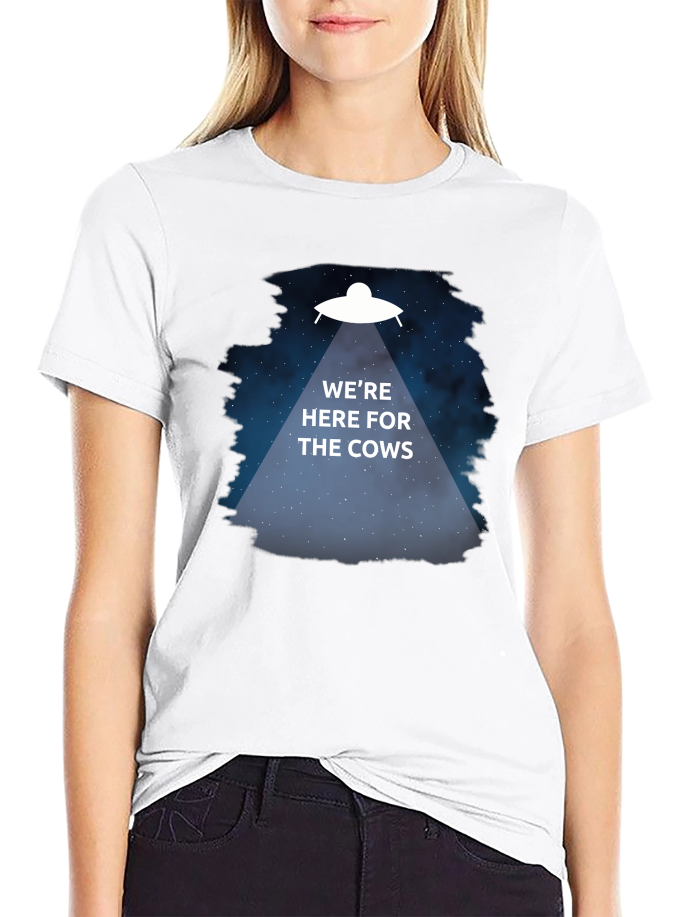 Were Here for the Cows T-Shirt Alien Abduction