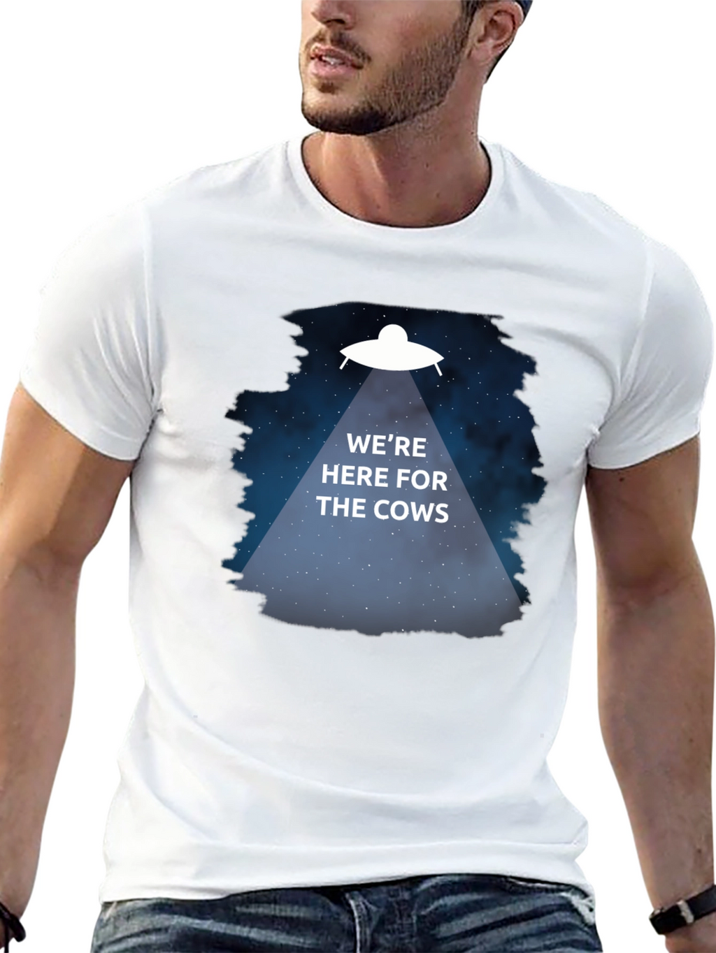 Were Here for the Cows T-Shirt Alien Abduction