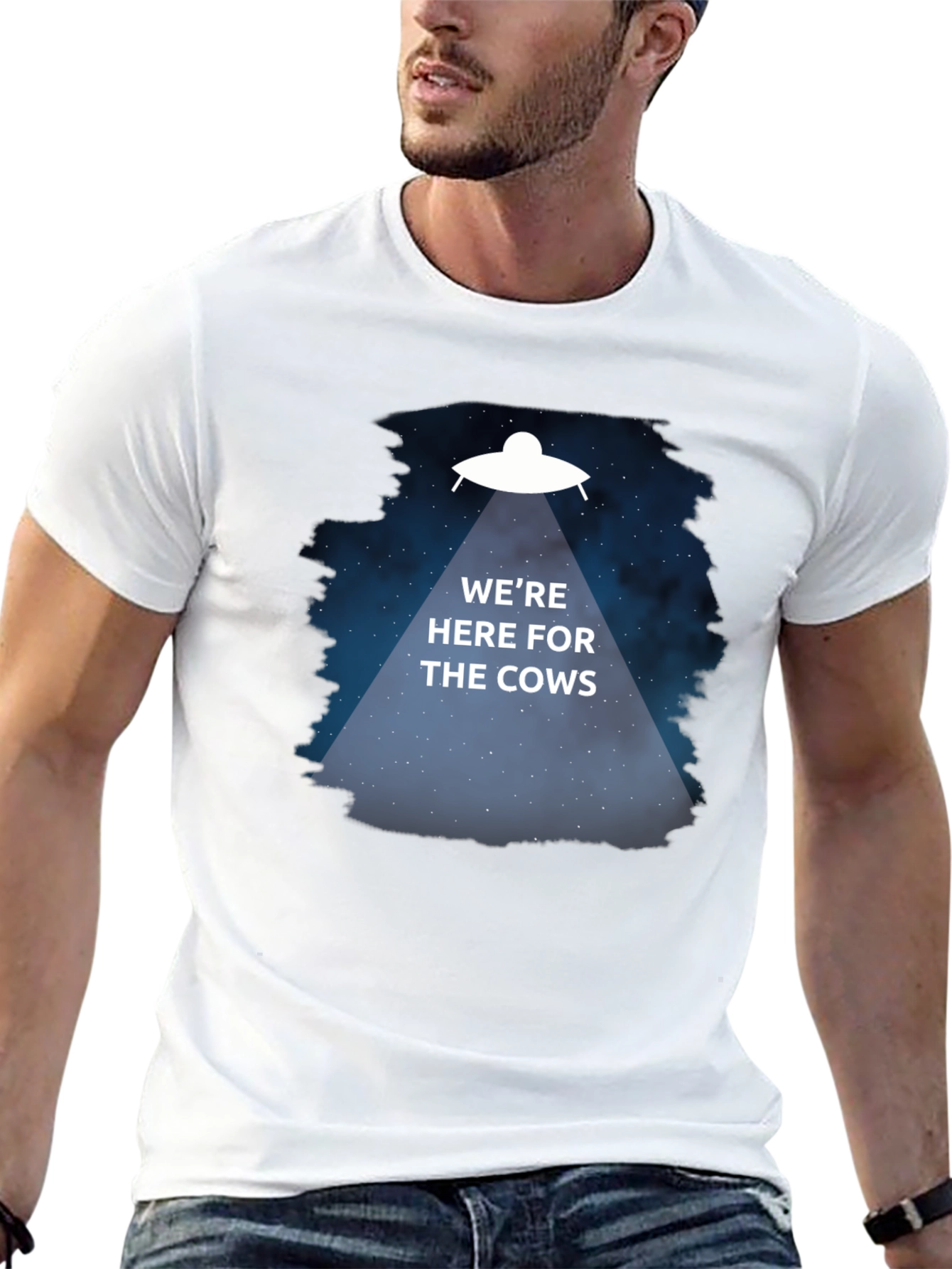 Were Here for the Cows T-Shirt Alien Abduction