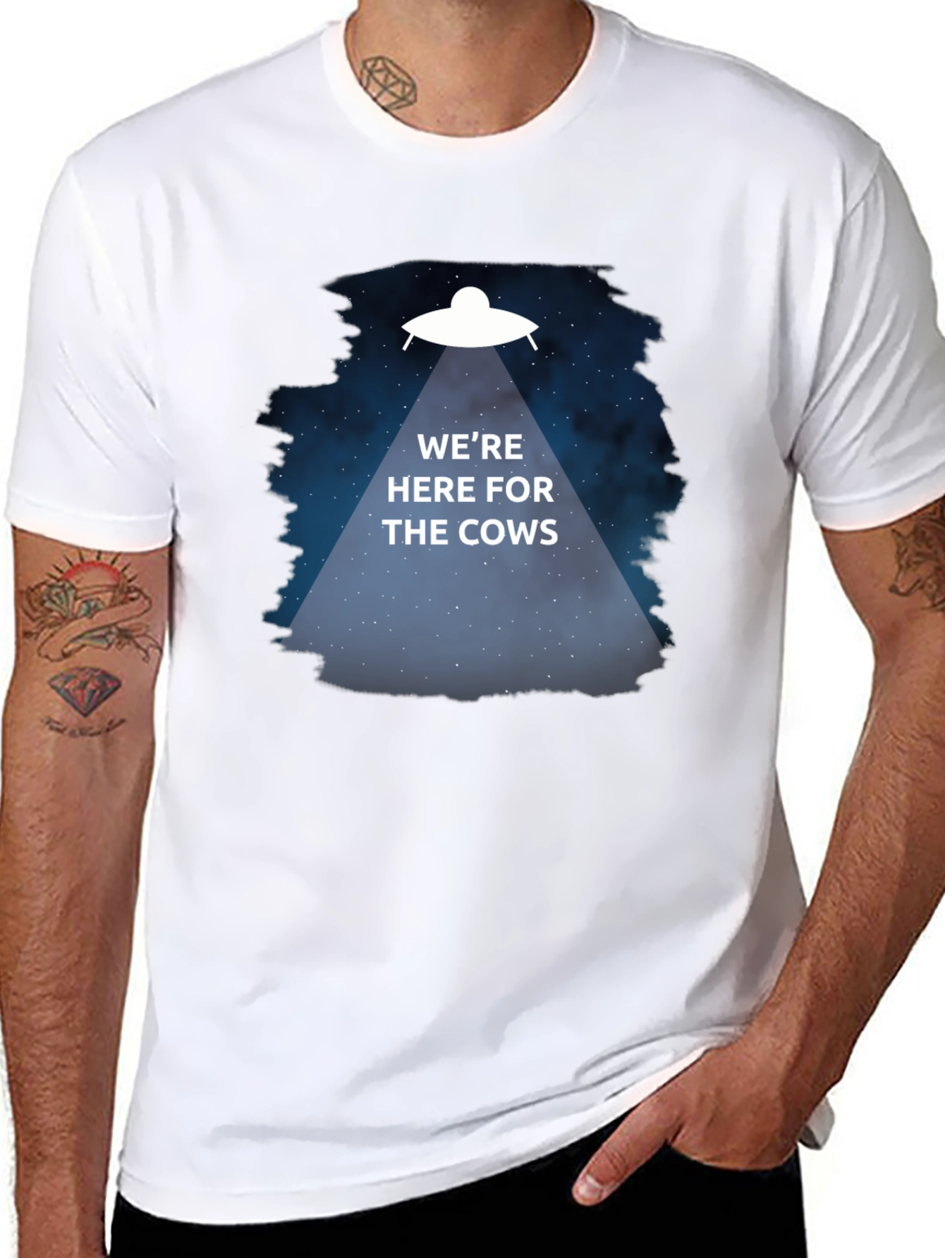 Were Here for the Cows T-Shirt Alien Abduction