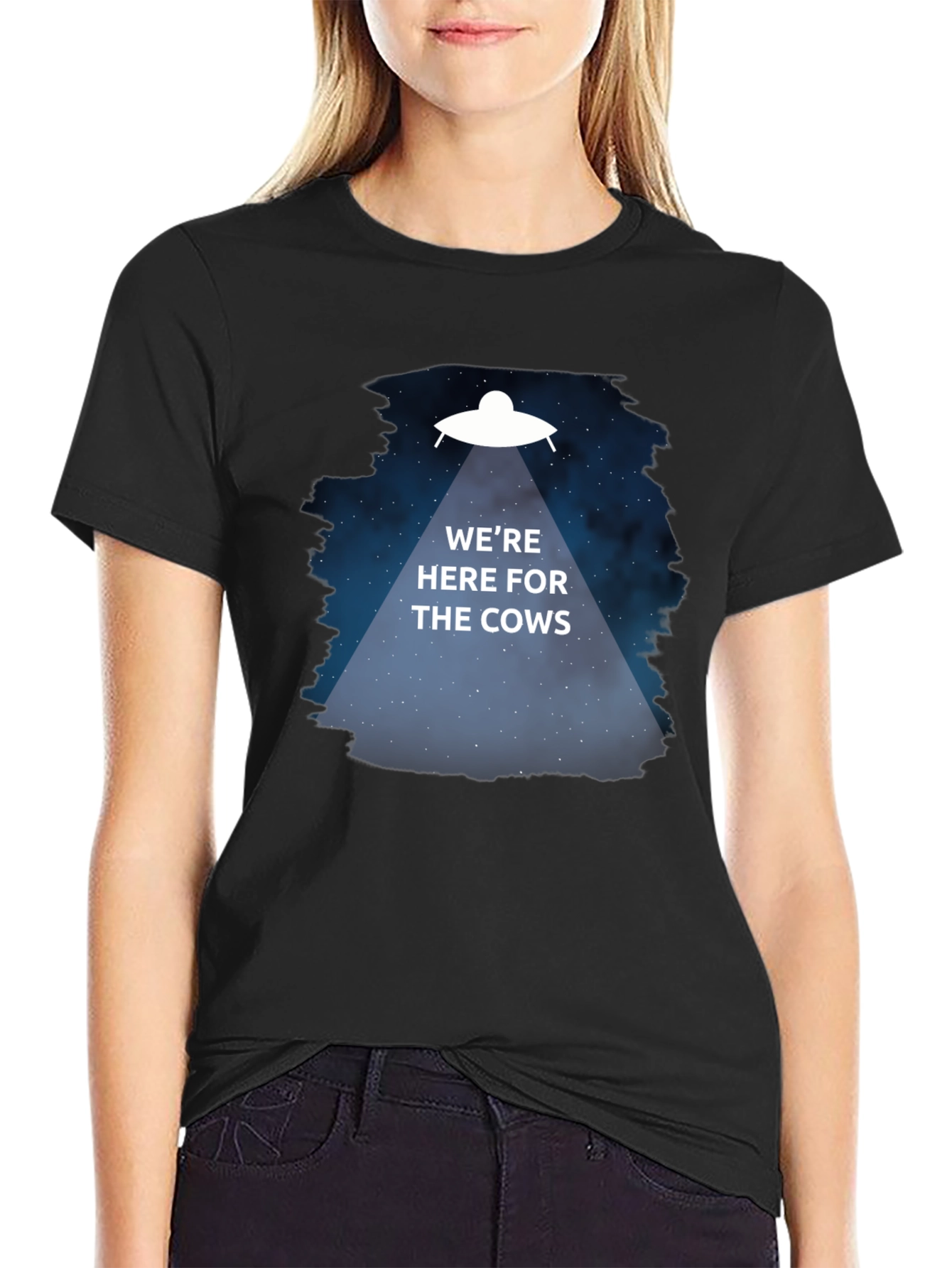 Were Here for the Cows T-Shirt Alien Abduction