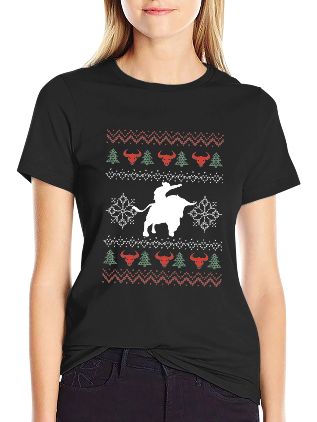 Christmas Bull Riding T-Shirt