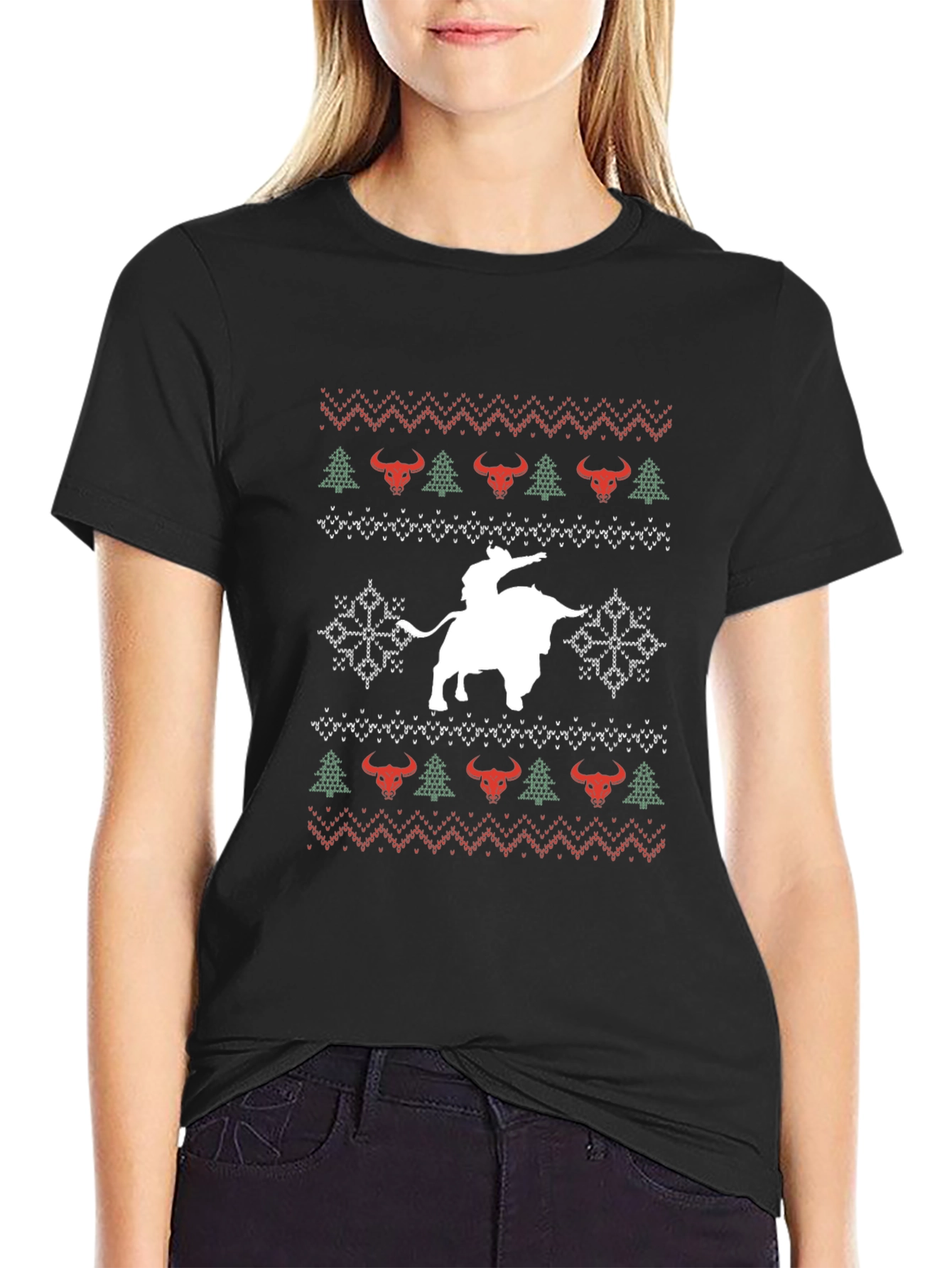 Christmas Bull Riding T-Shirt