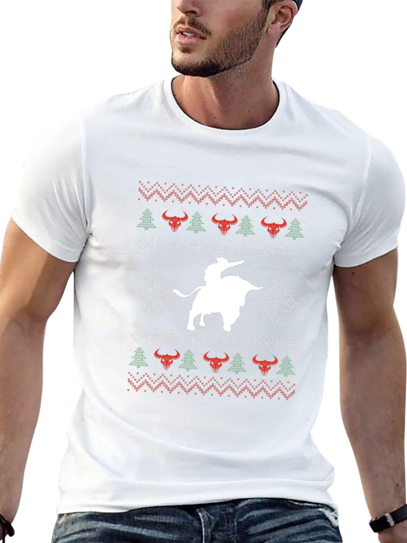 Christmas Bull Riding T-Shirt