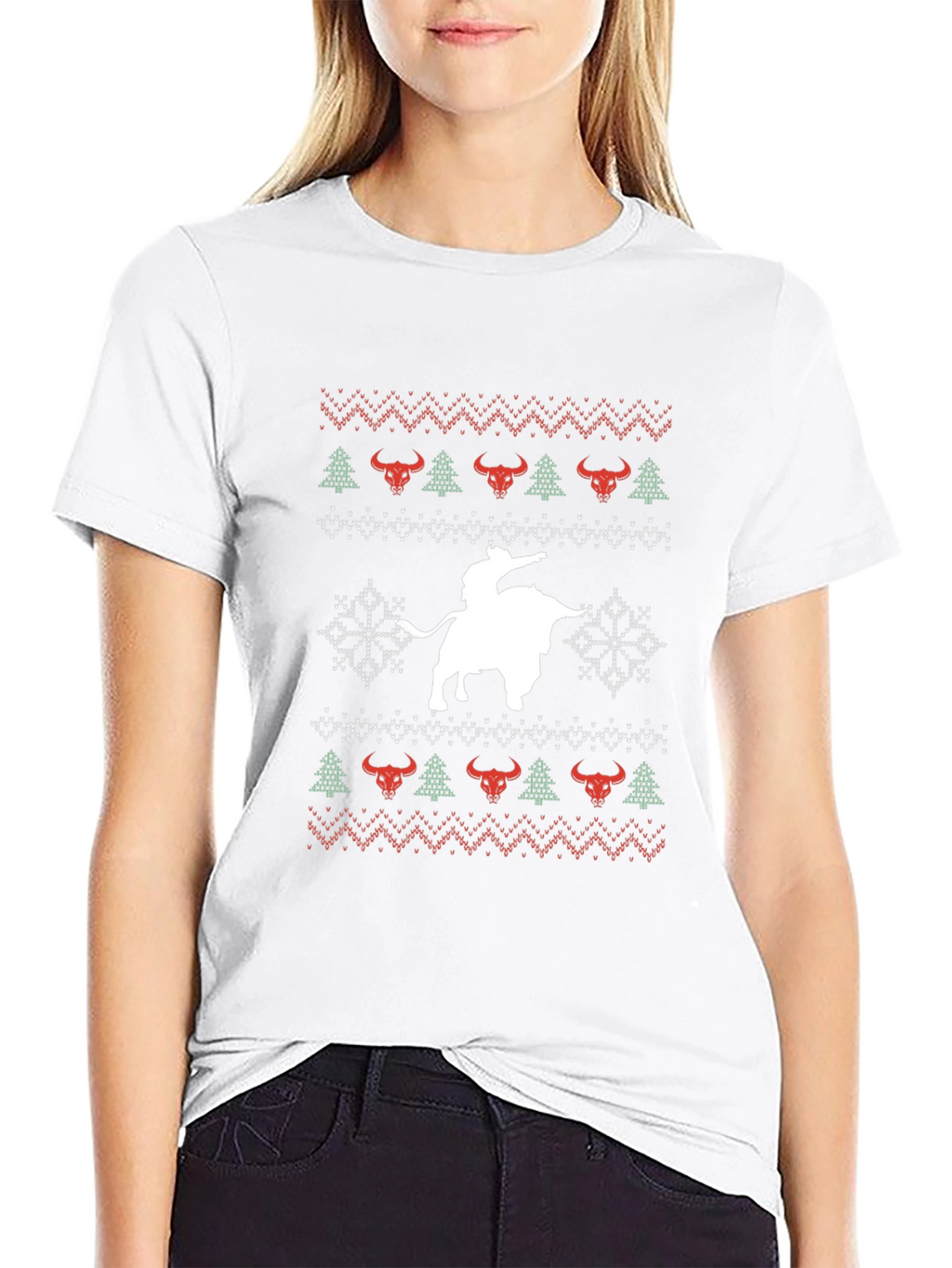 Christmas Bull Riding T-Shirt