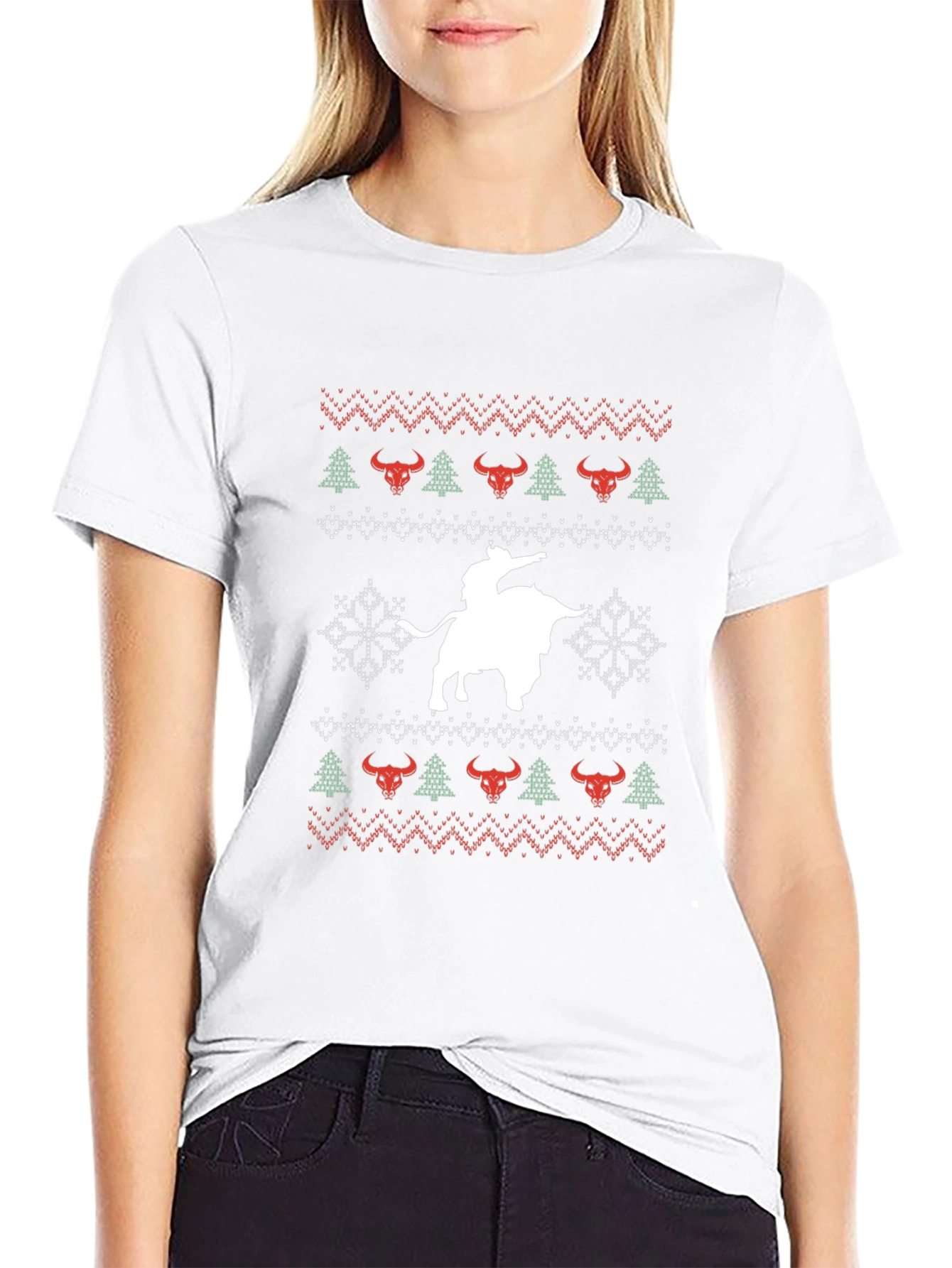 Christmas Bull Riding T-Shirt
