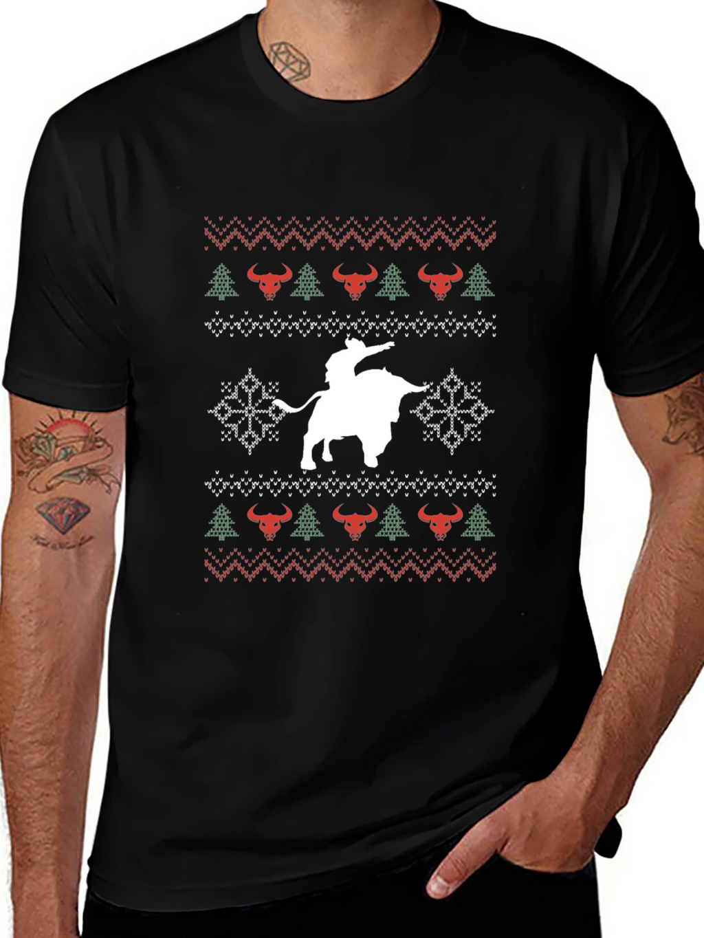 Christmas Bull Riding T-Shirt
