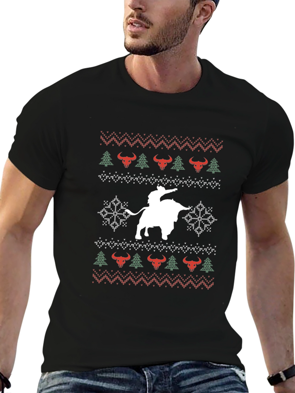 Christmas Bull Riding T-Shirt