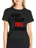 Eat Sleep Trek Repeat Black T-Shirt