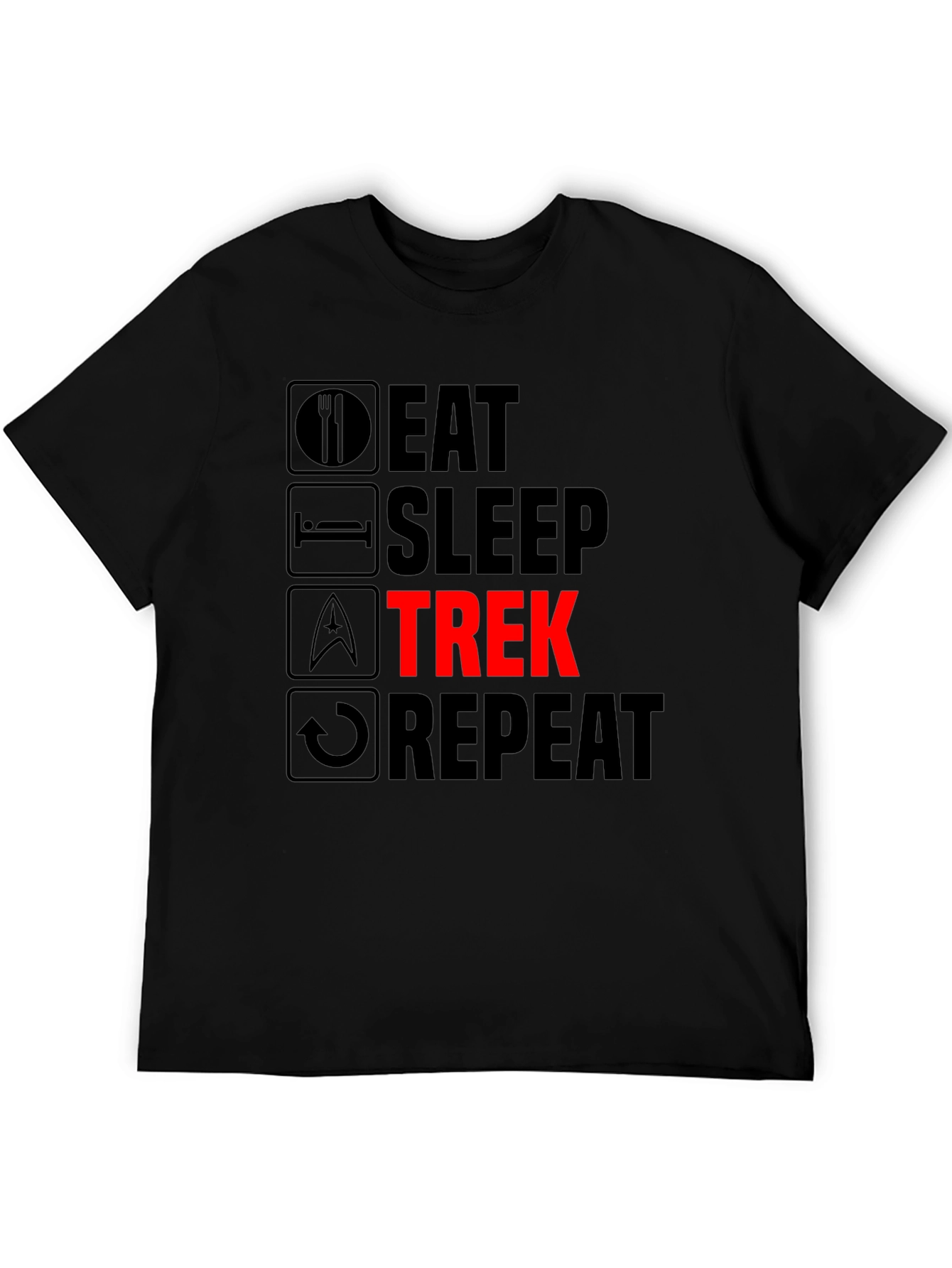 Eat Sleep Trek Repeat Black T-Shirt