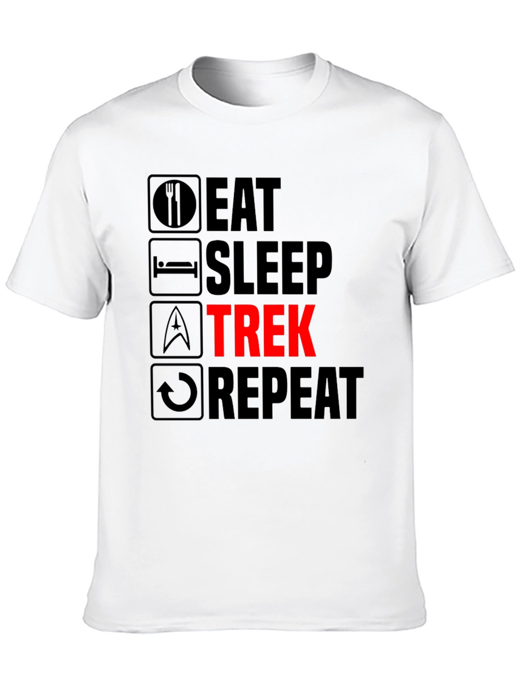 Eat Sleep Trek Repeat Black T-Shirt