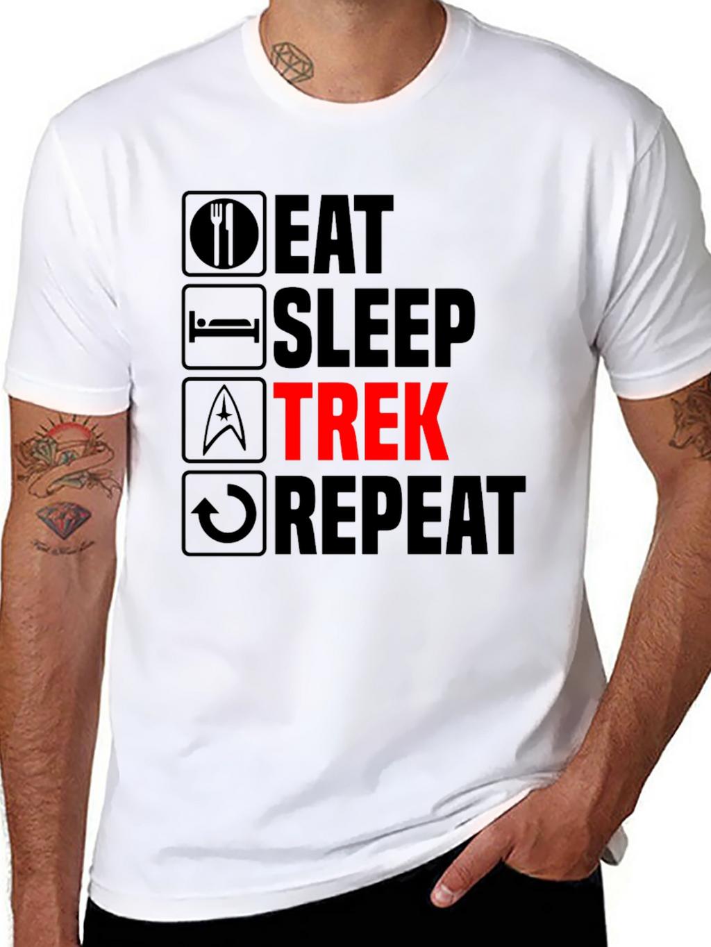 Eat Sleep Trek Repeat Black T-Shirt