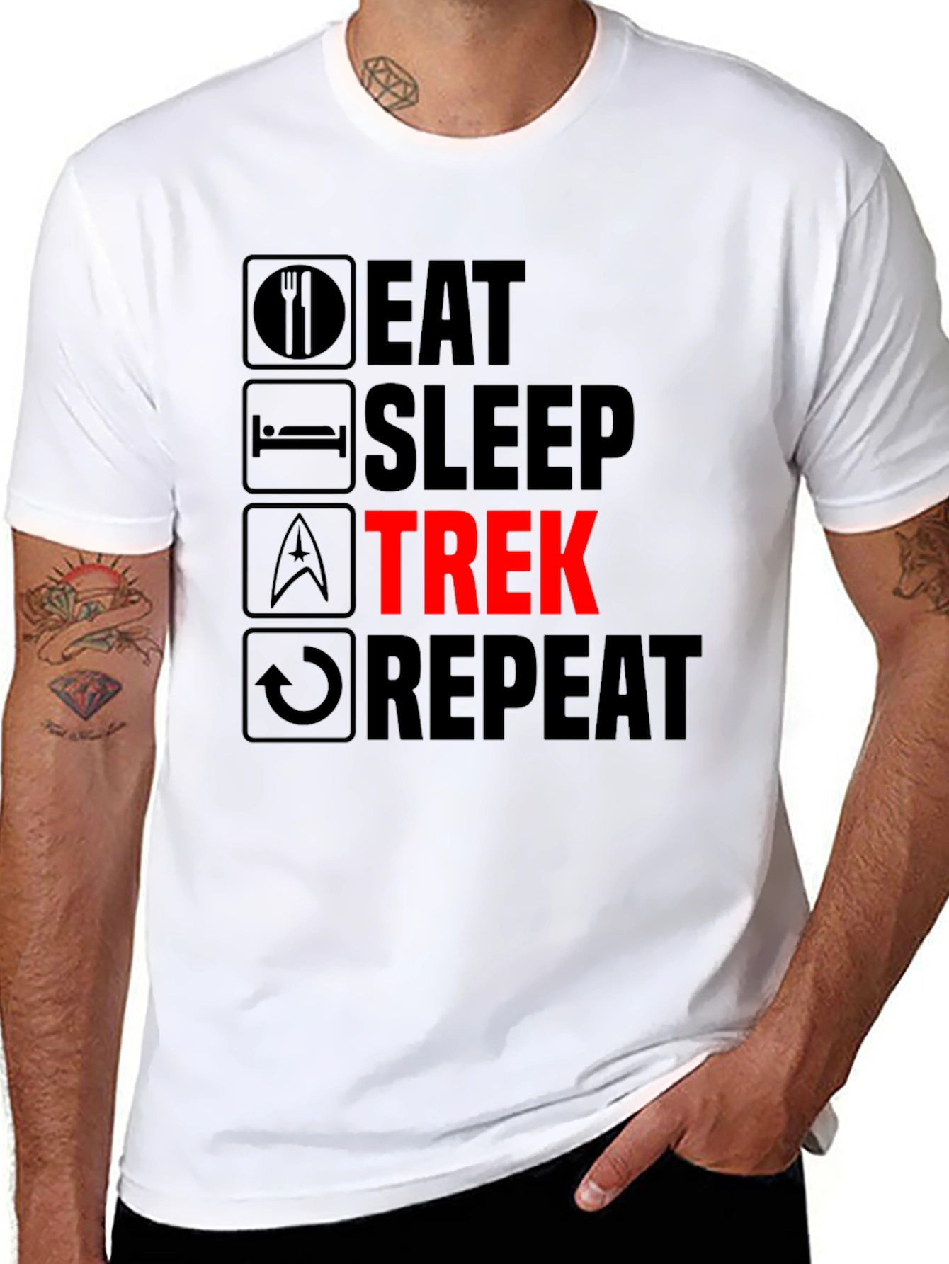 Eat Sleep Trek Repeat Black T-Shirt